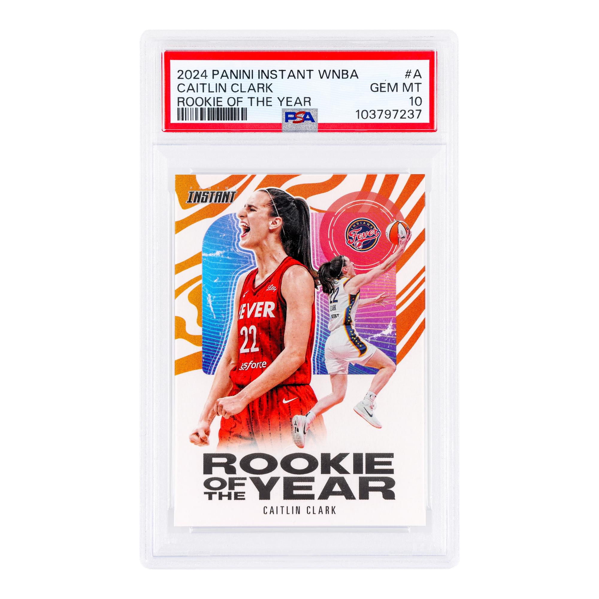 WNBA 2024 Panini Instant Caitlin Clark Rookie Of The Year Card | PSA 10