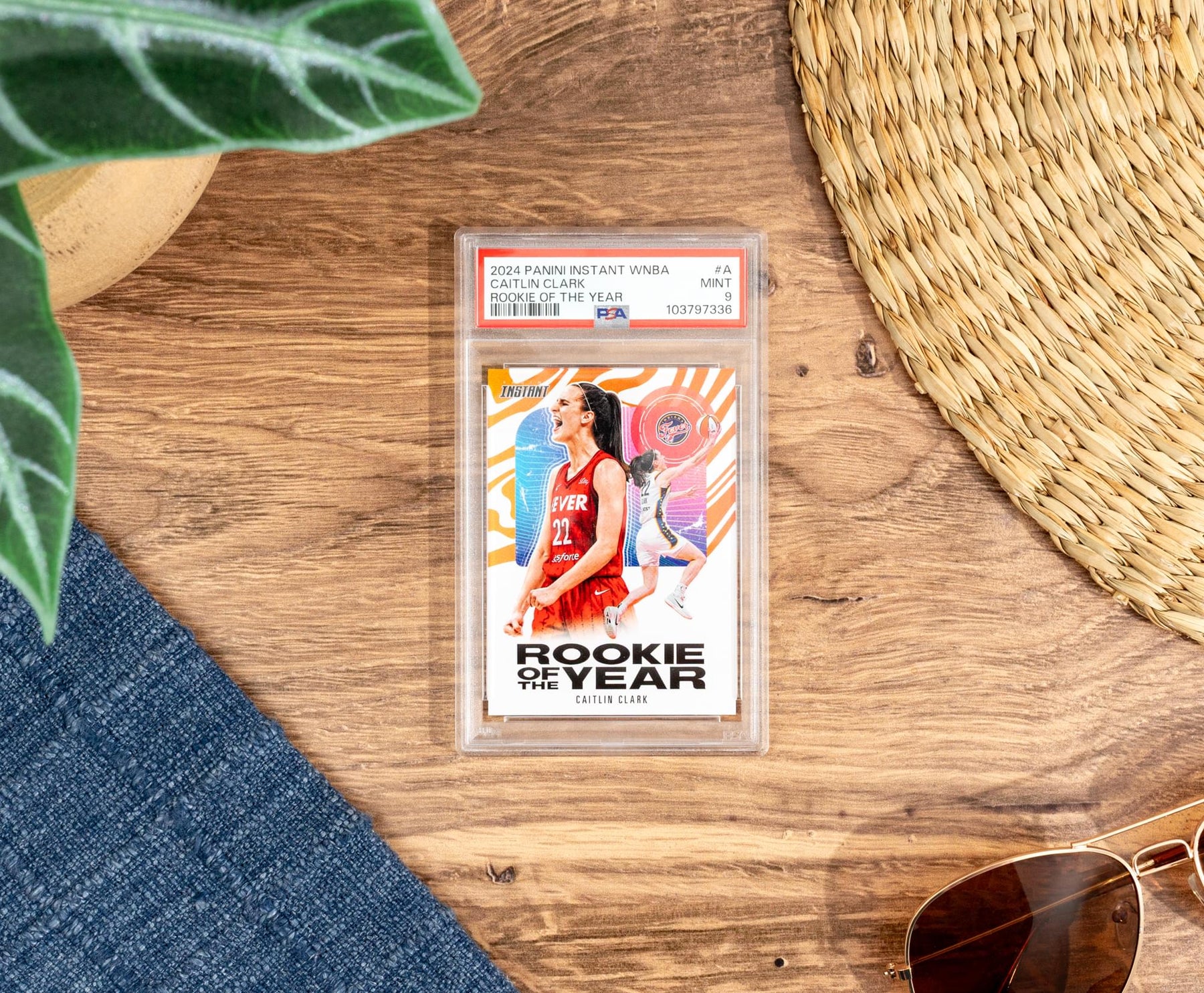 WNBA 2024 Panini Instant Caitlin Clark Rookie Of The Year Card | PSA 9