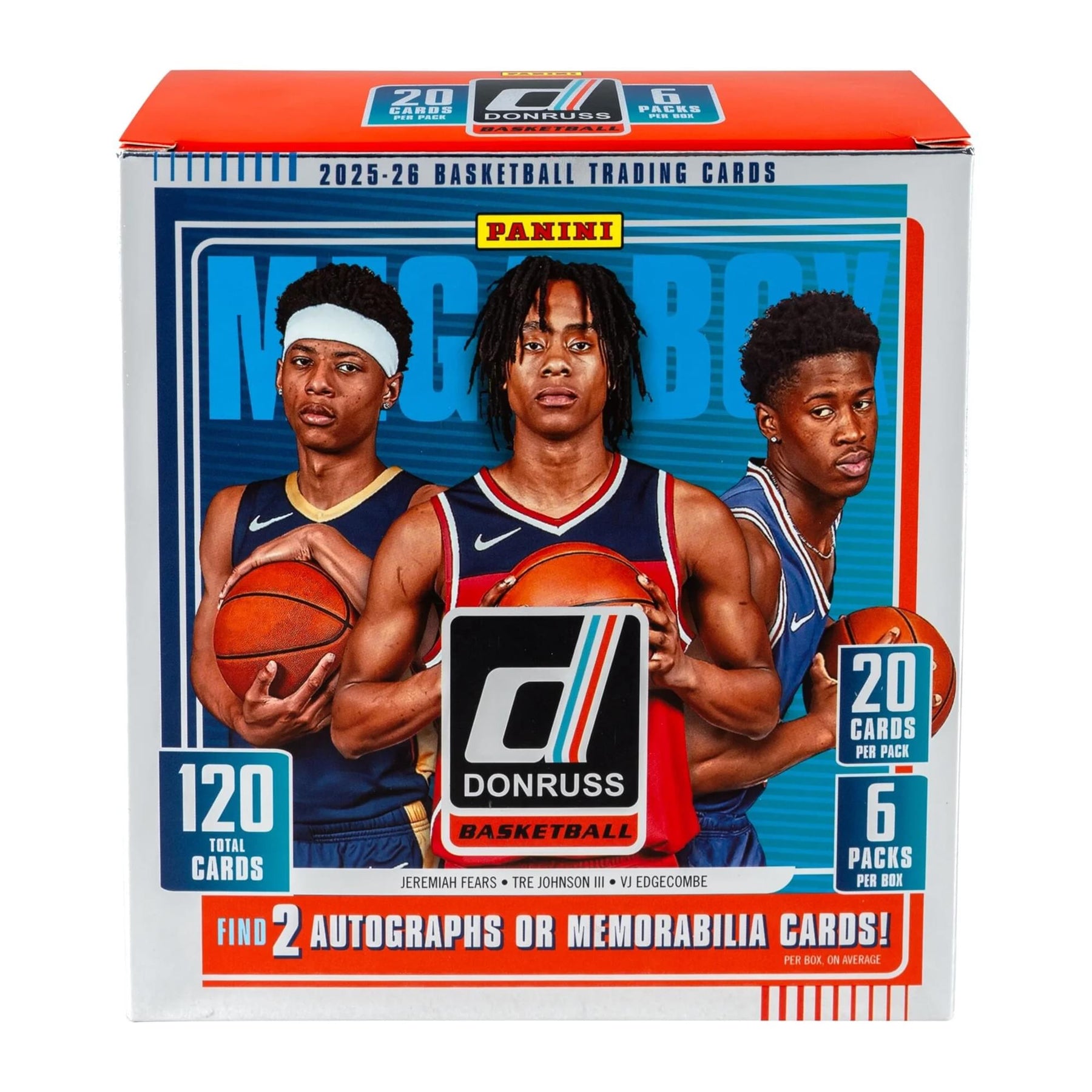 NBA 2025-2026 Donruss Basketball Mega Box | 120 Cards (6 Packs)