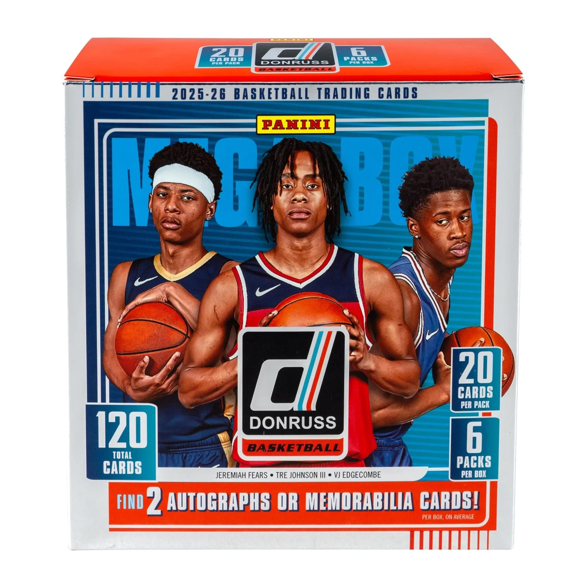 NBA 2025-2026 Donruss Basketball Mega Box | 120 Cards (6 Packs)