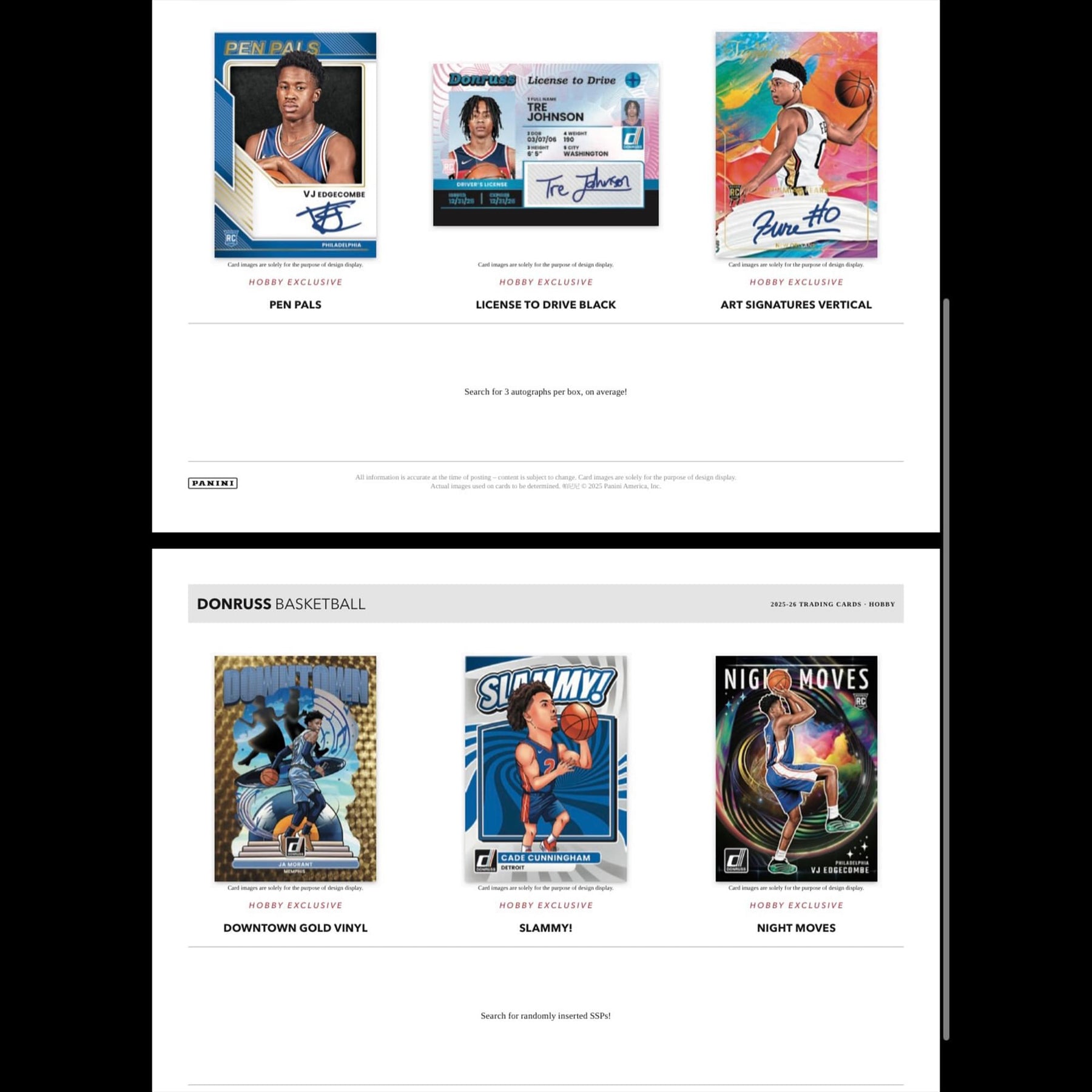 NBA 2025-2026 Donruss Basketball Mega Box | 120 Cards (6 Packs)
