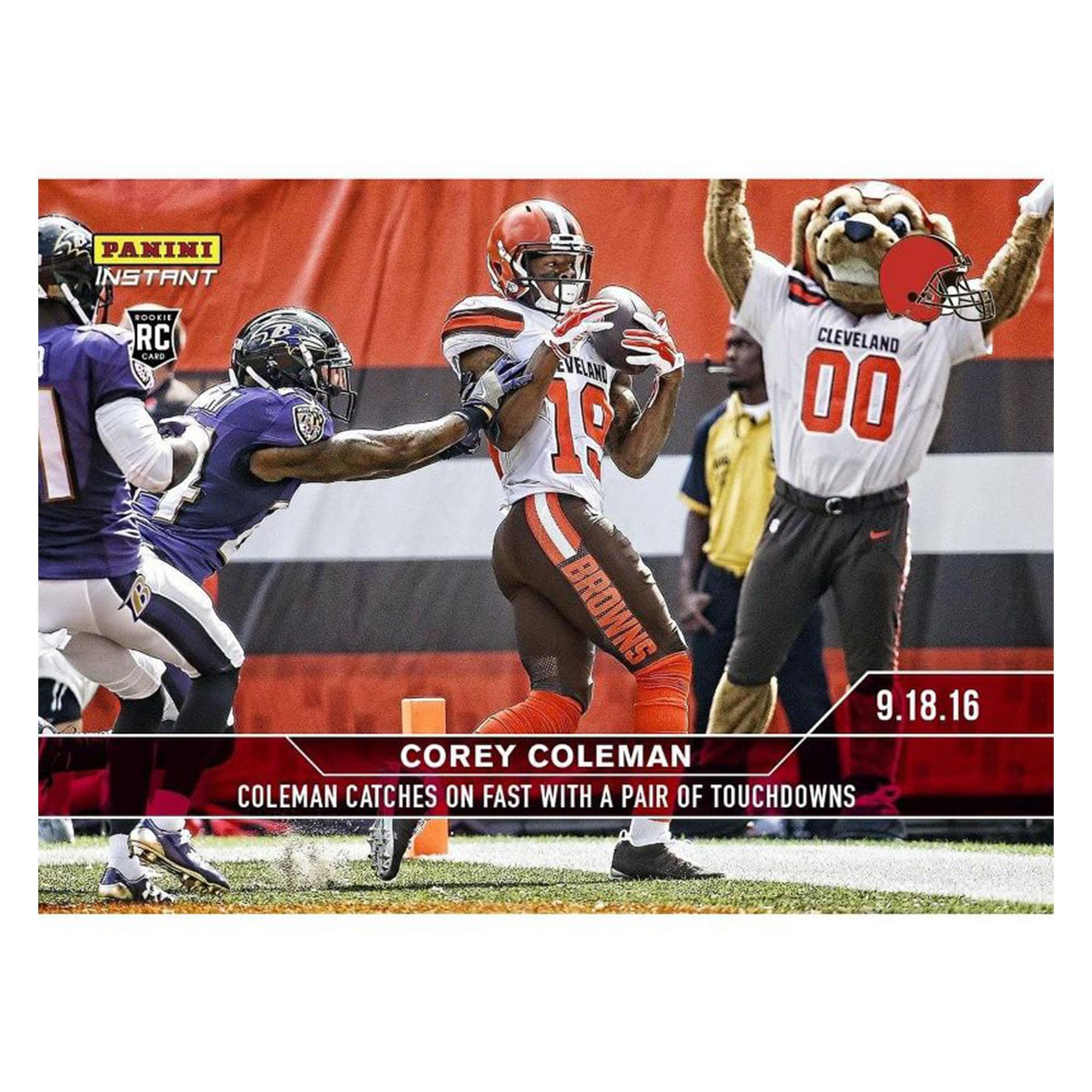 NFL Cleveland Browns Corey Coleman #34A 2016 Panini Instant Base Card