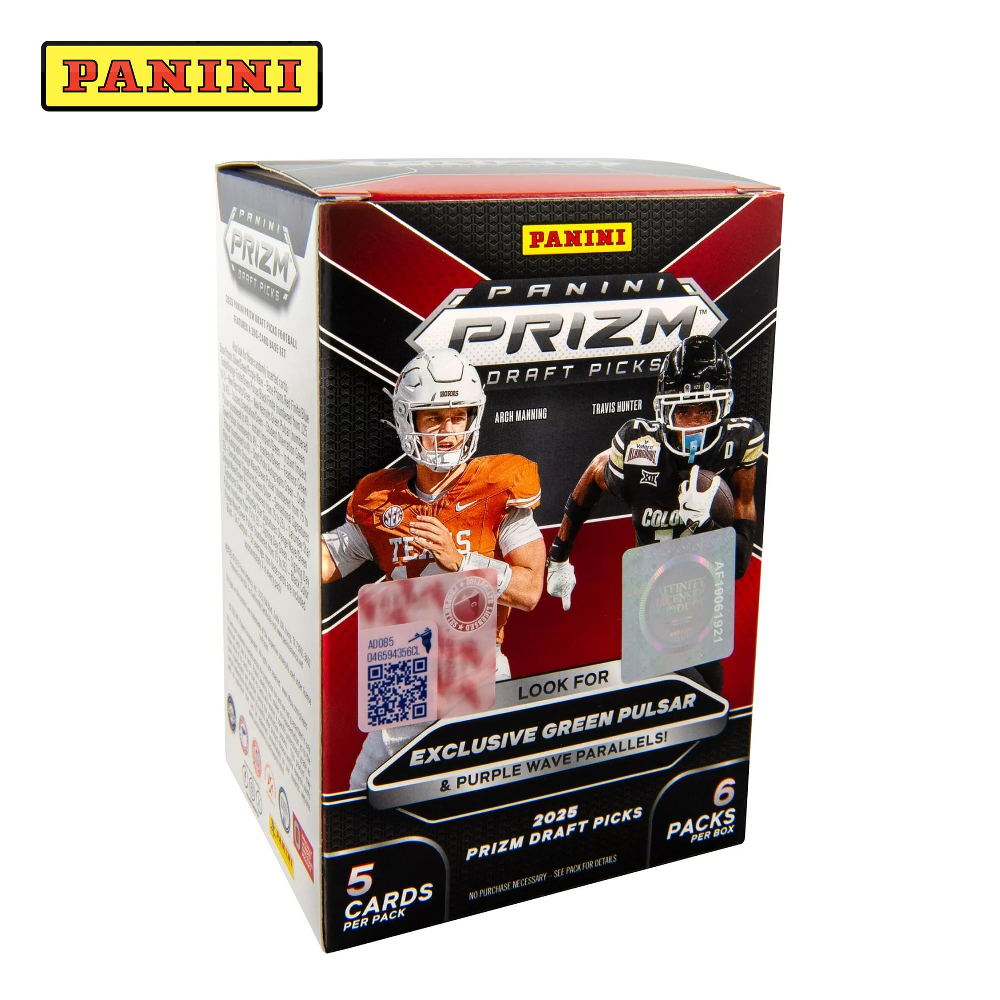 NFL 2025 Panini Prizm Draft Picks Collegiate Football Blaster Box | 6 Packs