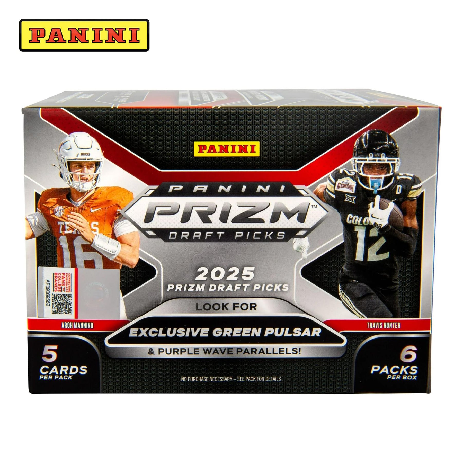 NFL 2025 Panini Prizm Draft Picks Collegiate Football Blaster Box | 6 Packs