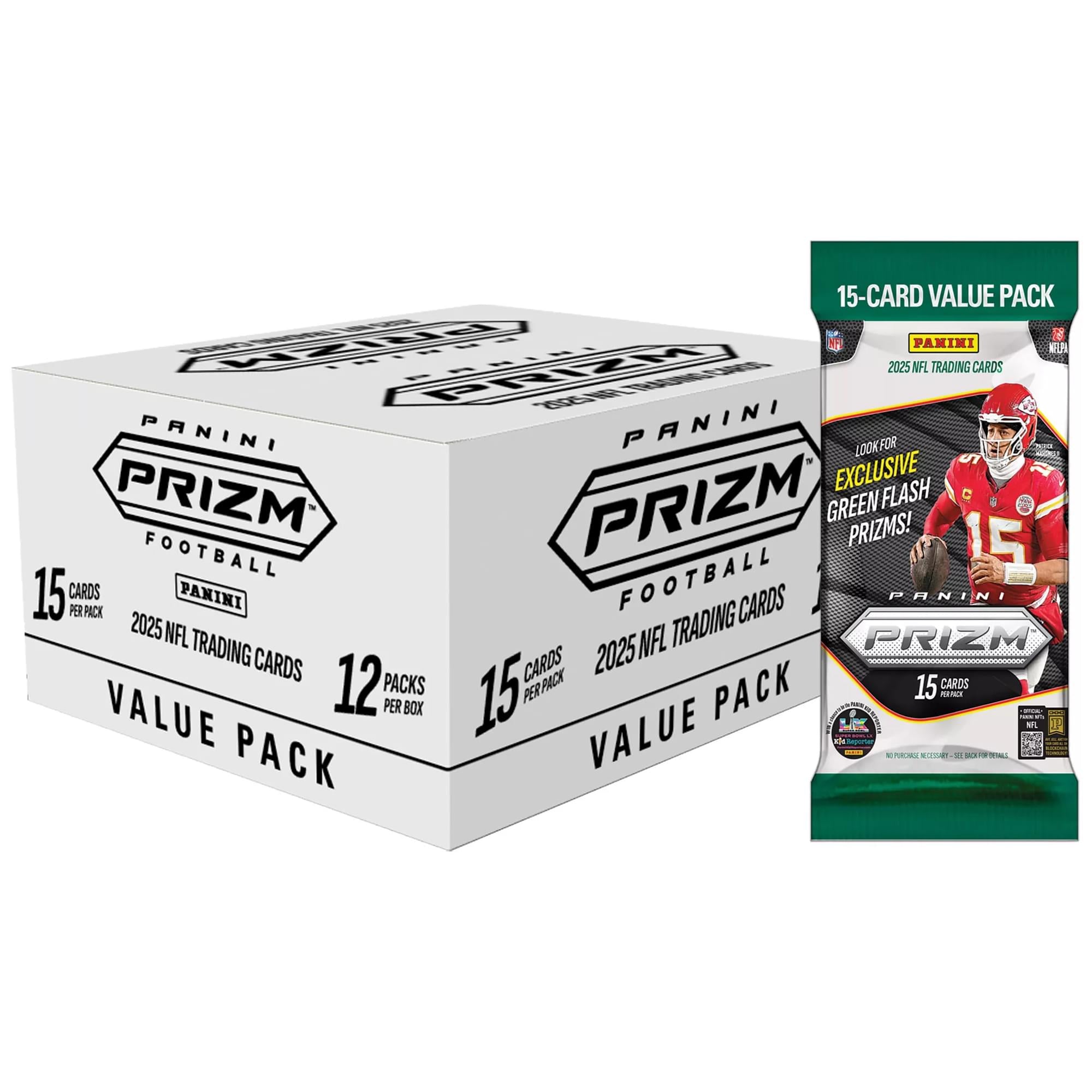 NFL 2025 Panini Prizm Fat Pack Trading Card Box | 12 Packs
