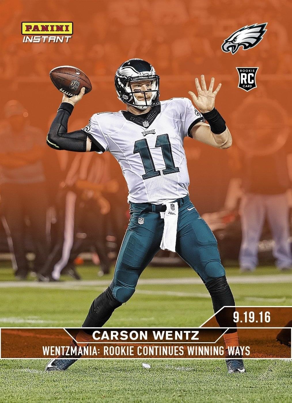 Philadelphia Eagles Carson Wentz 2016 Panini Instant NFL Base Card #58
