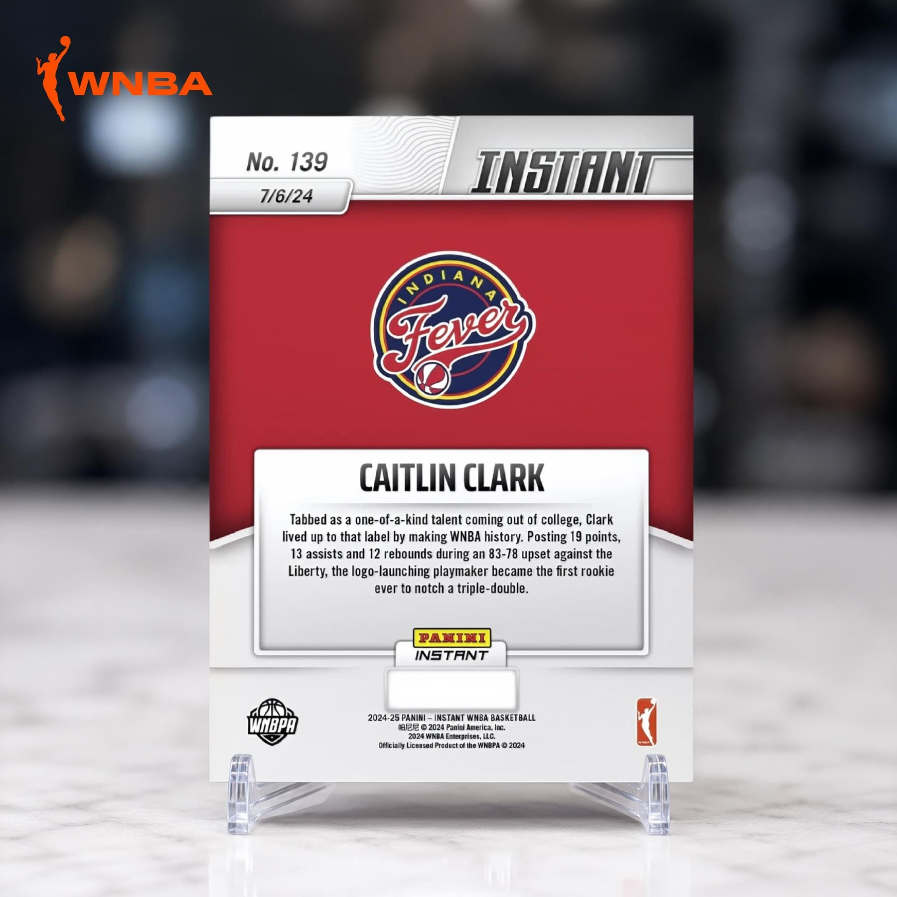 WNBA 2024 Panini Instant #139 Caitlin Clark Base Card