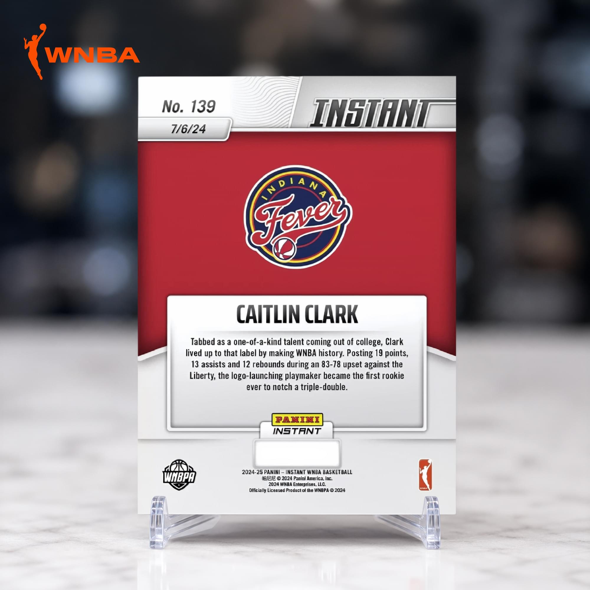 WNBA 2024 Panini Instant #139 Caitlin Clark Base Card
