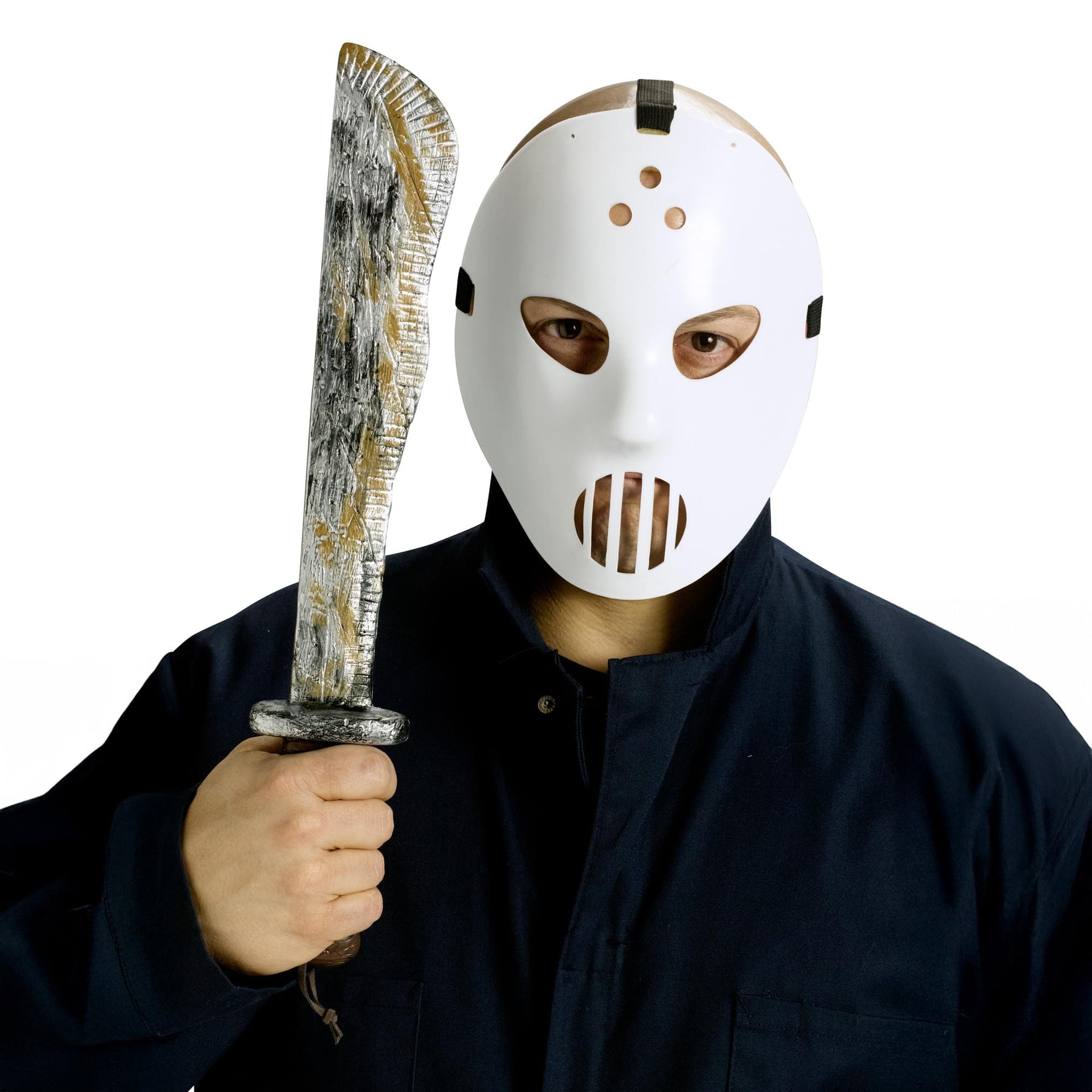 Hockey Mask and Machete Adult Costume Accessory Set