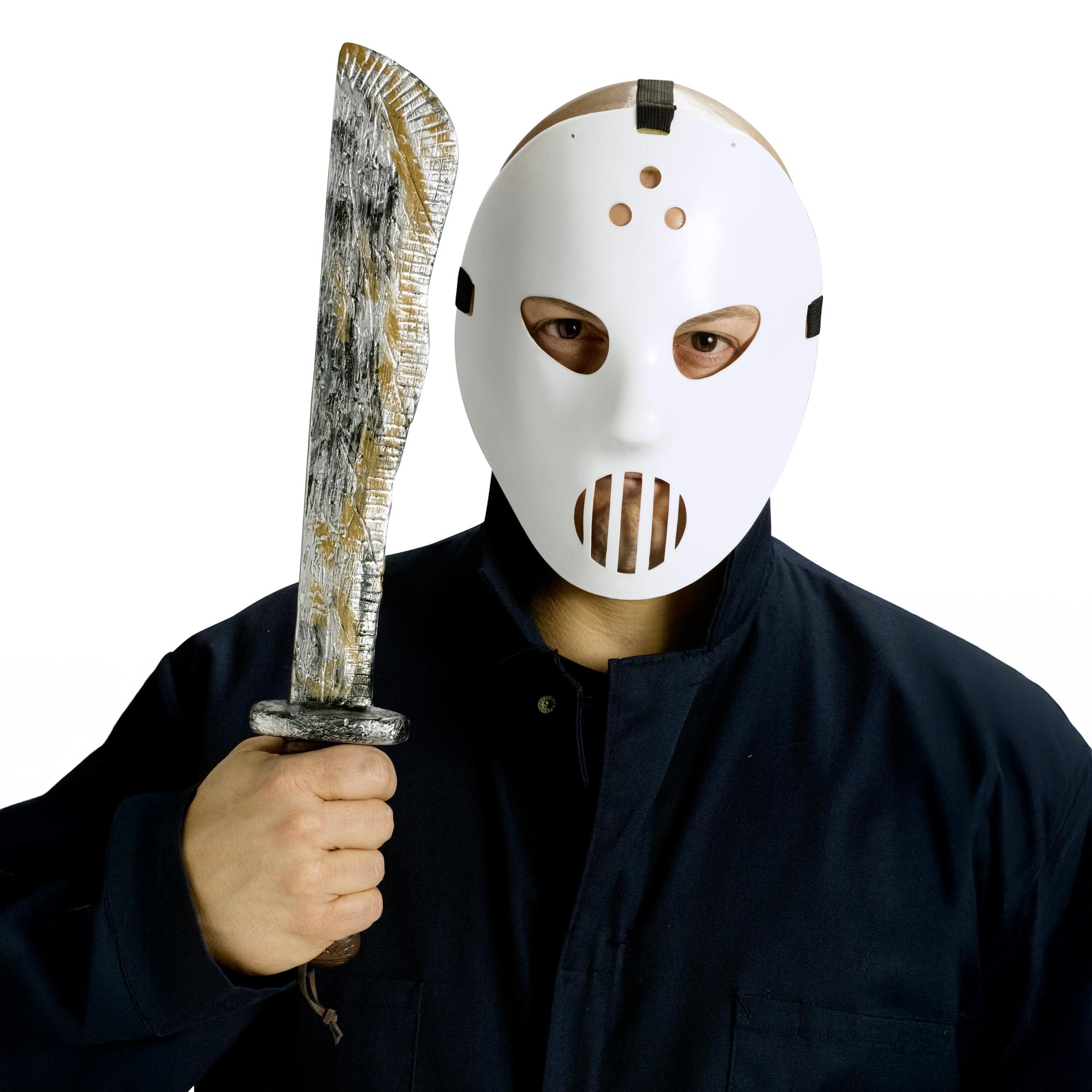 Hockey Mask and Machete Adult Costume Accessory Set