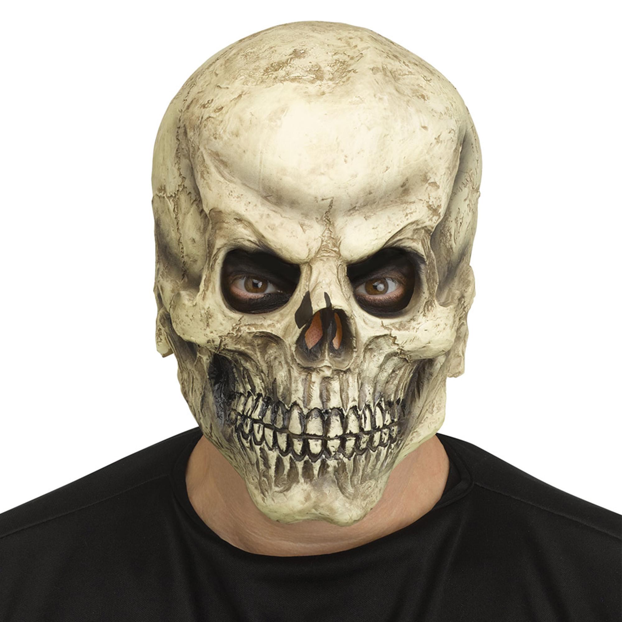 Brown Skull Overhead Latex Adult Costume Mask