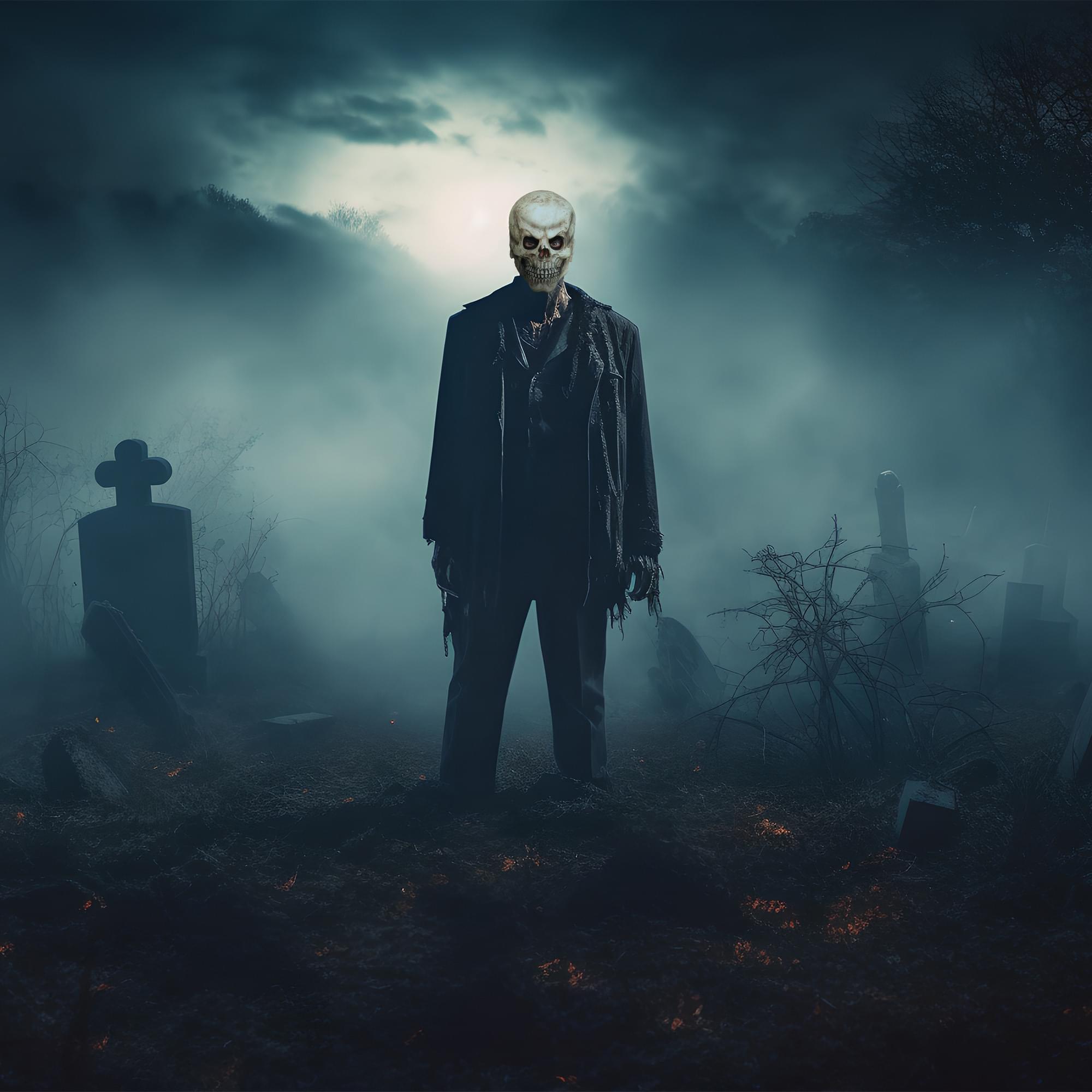 Brown Skull Overhead Latex Adult Costume Mask