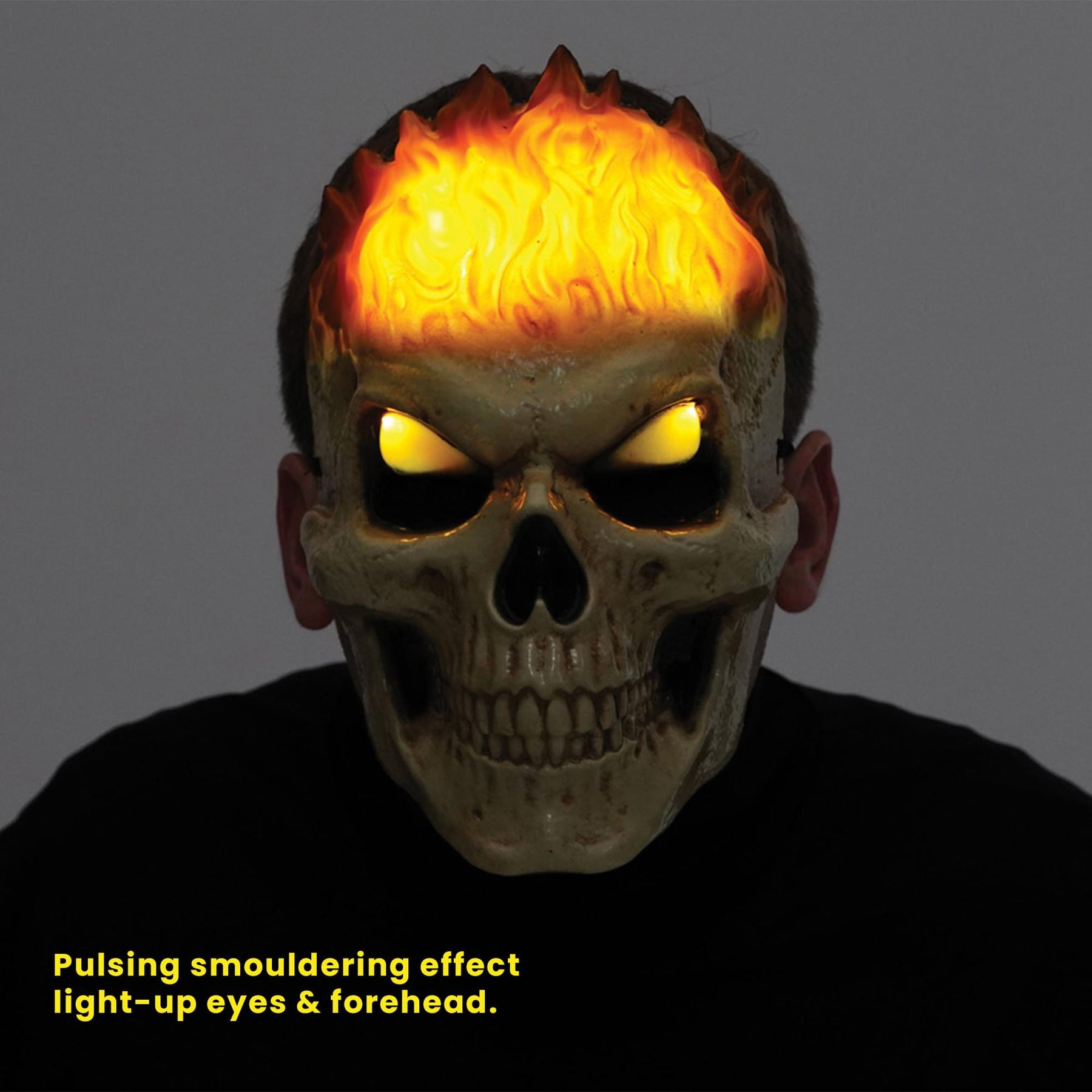 Flaming Inferno Skull Light-Up Adult Costume Mask