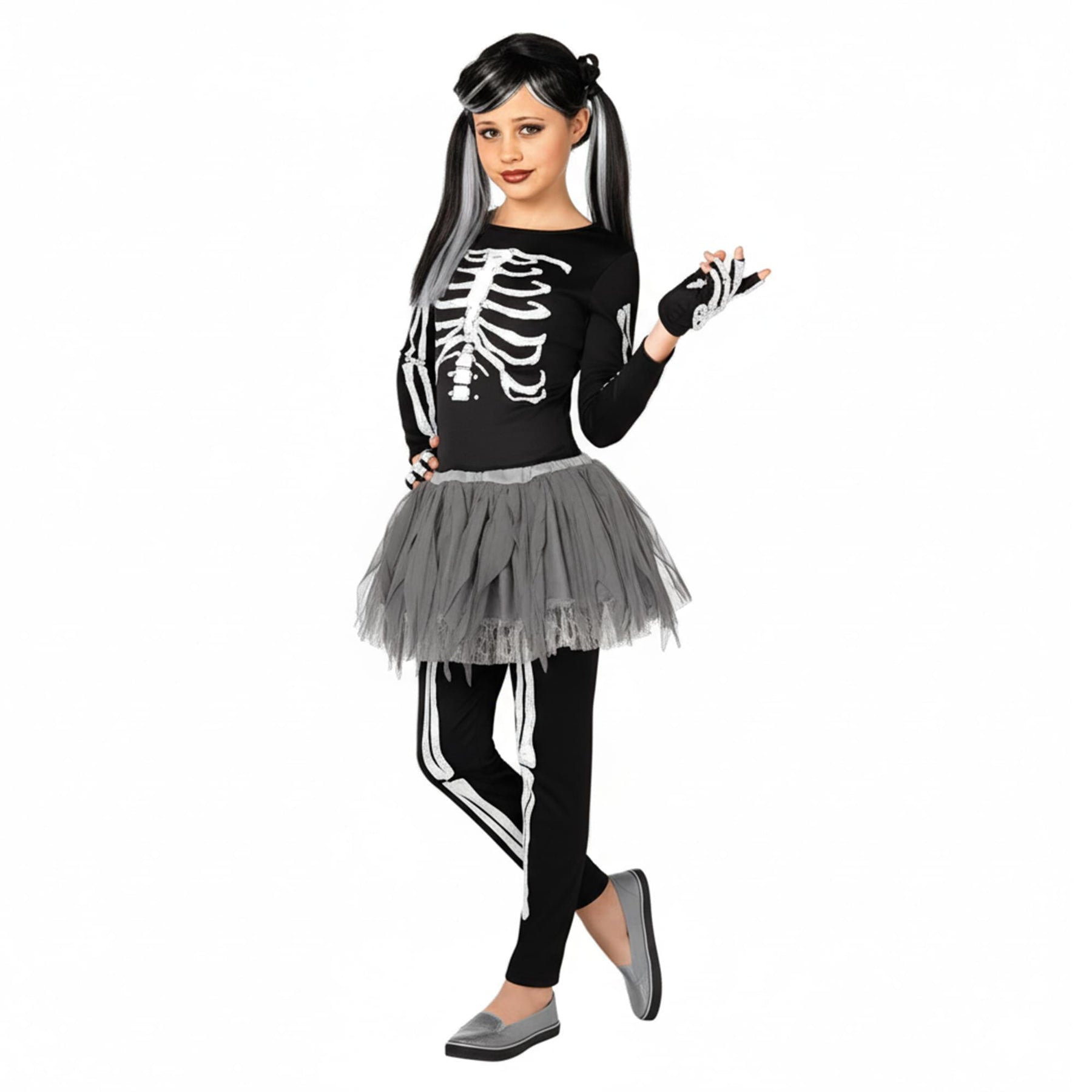 White Skeleton Child Costume