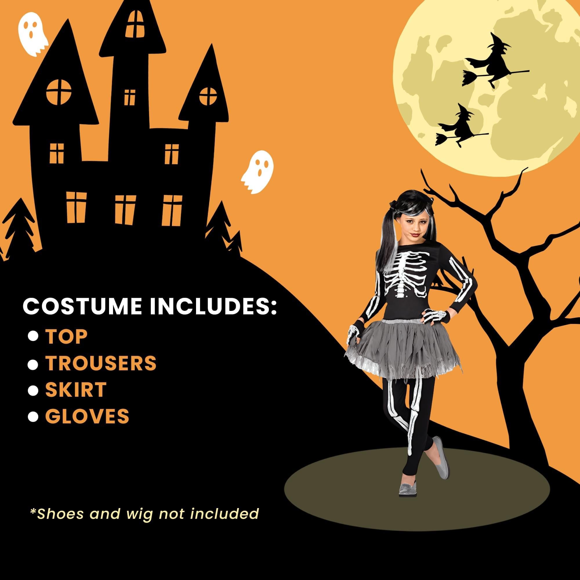 White Skeleton Child Costume