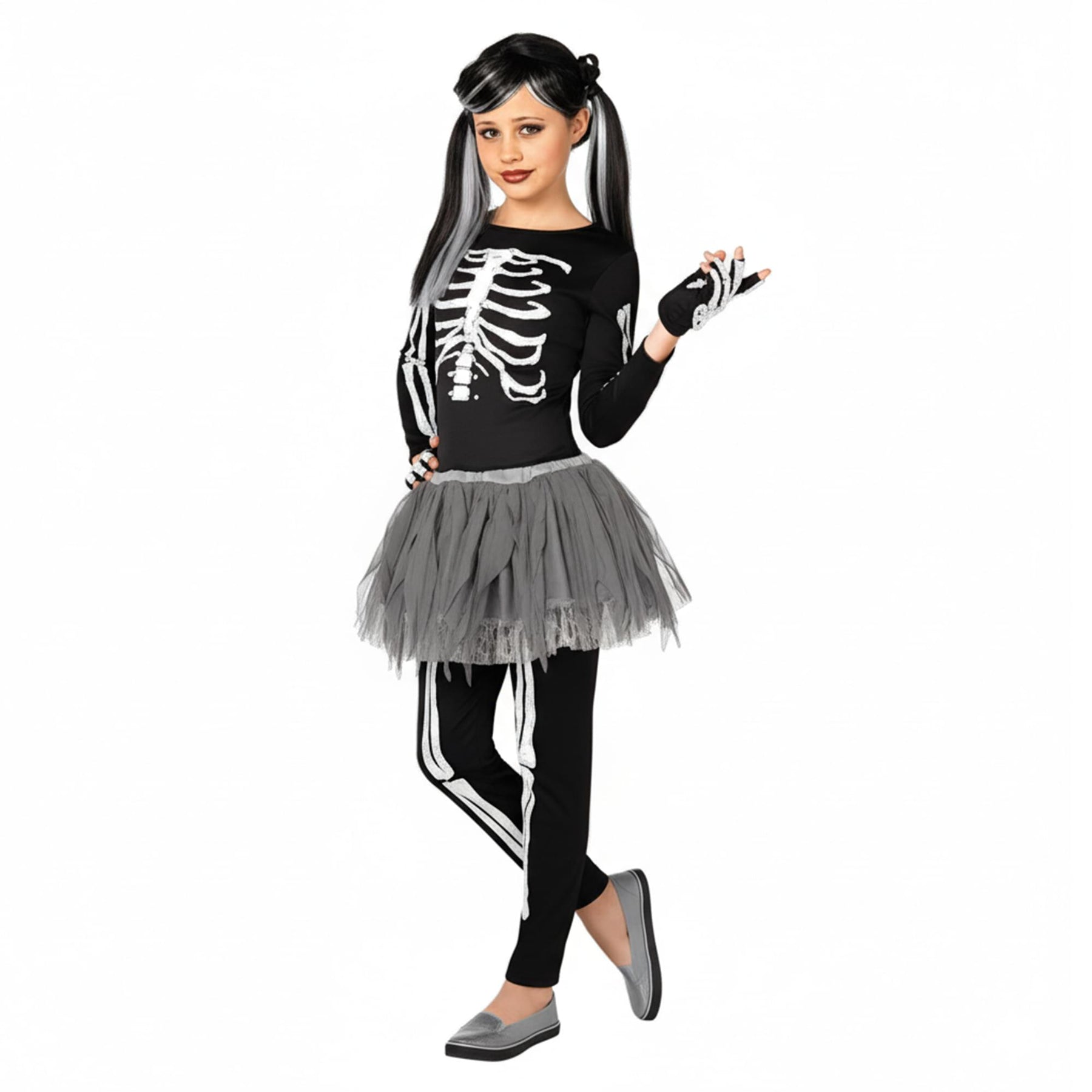 White Skeleton Child Costume