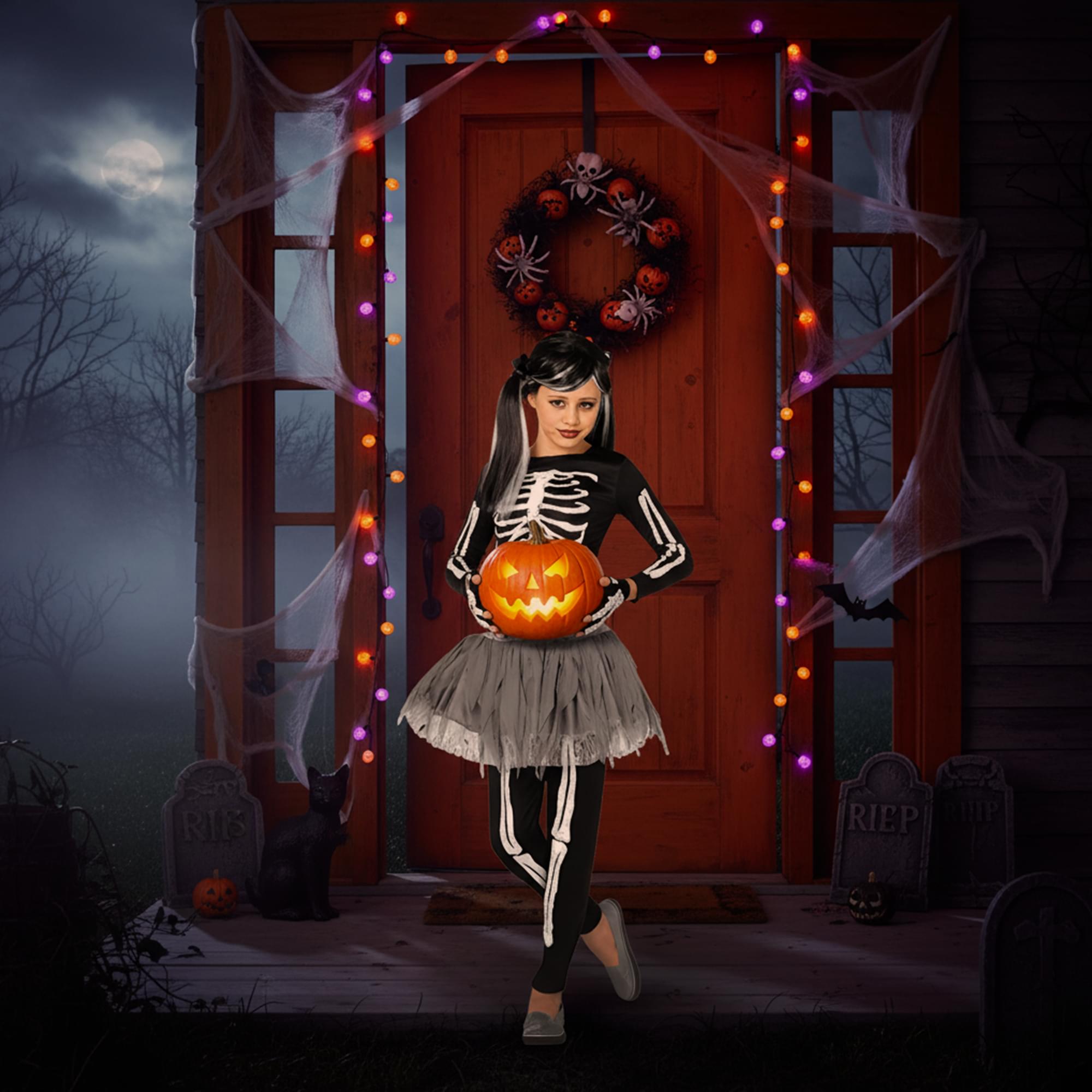 White Skeleton Child Costume