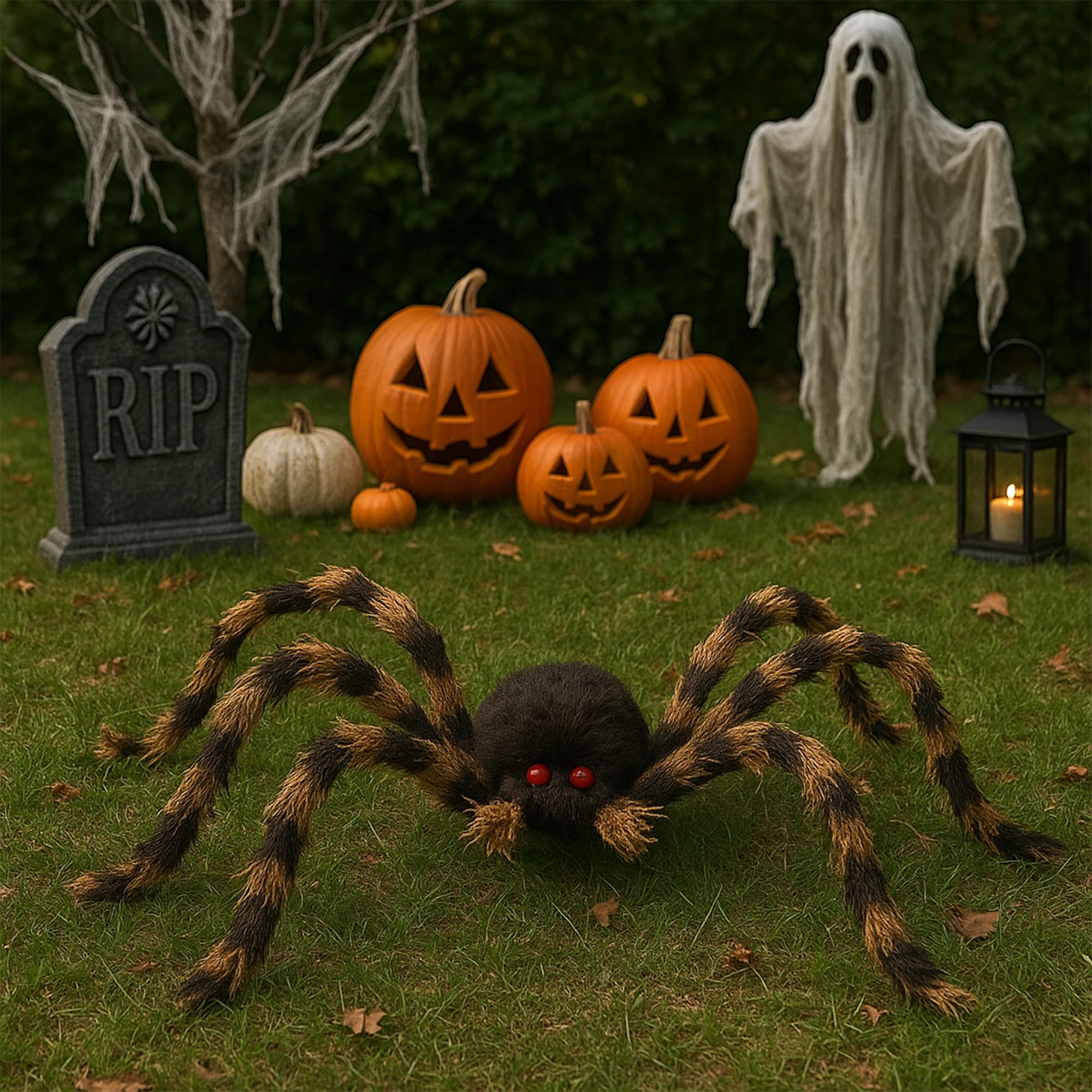 Giant Poseable Tarantula Halloween Decor | 30 Inches