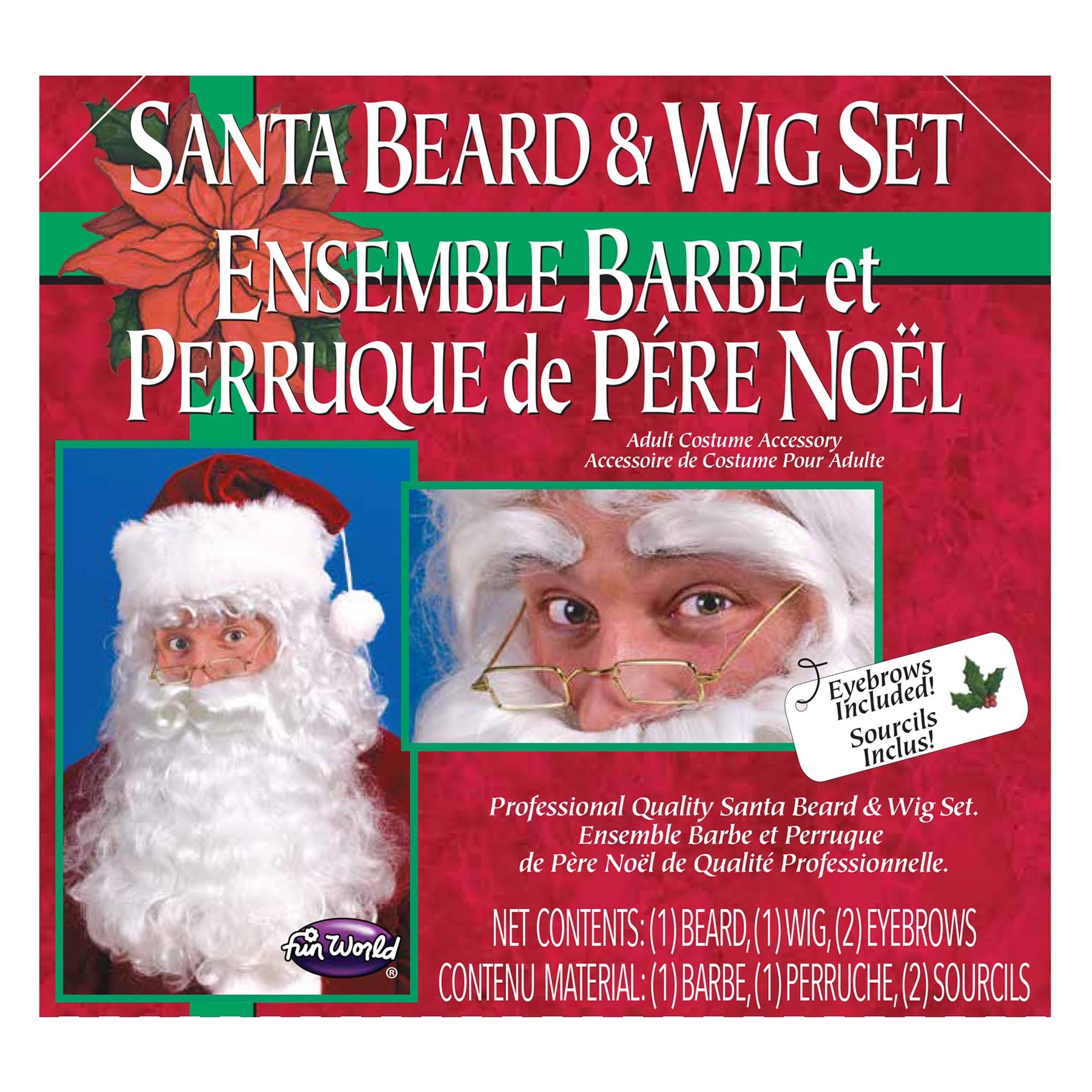 Santa Beard and Wig Adult Costume Accessory