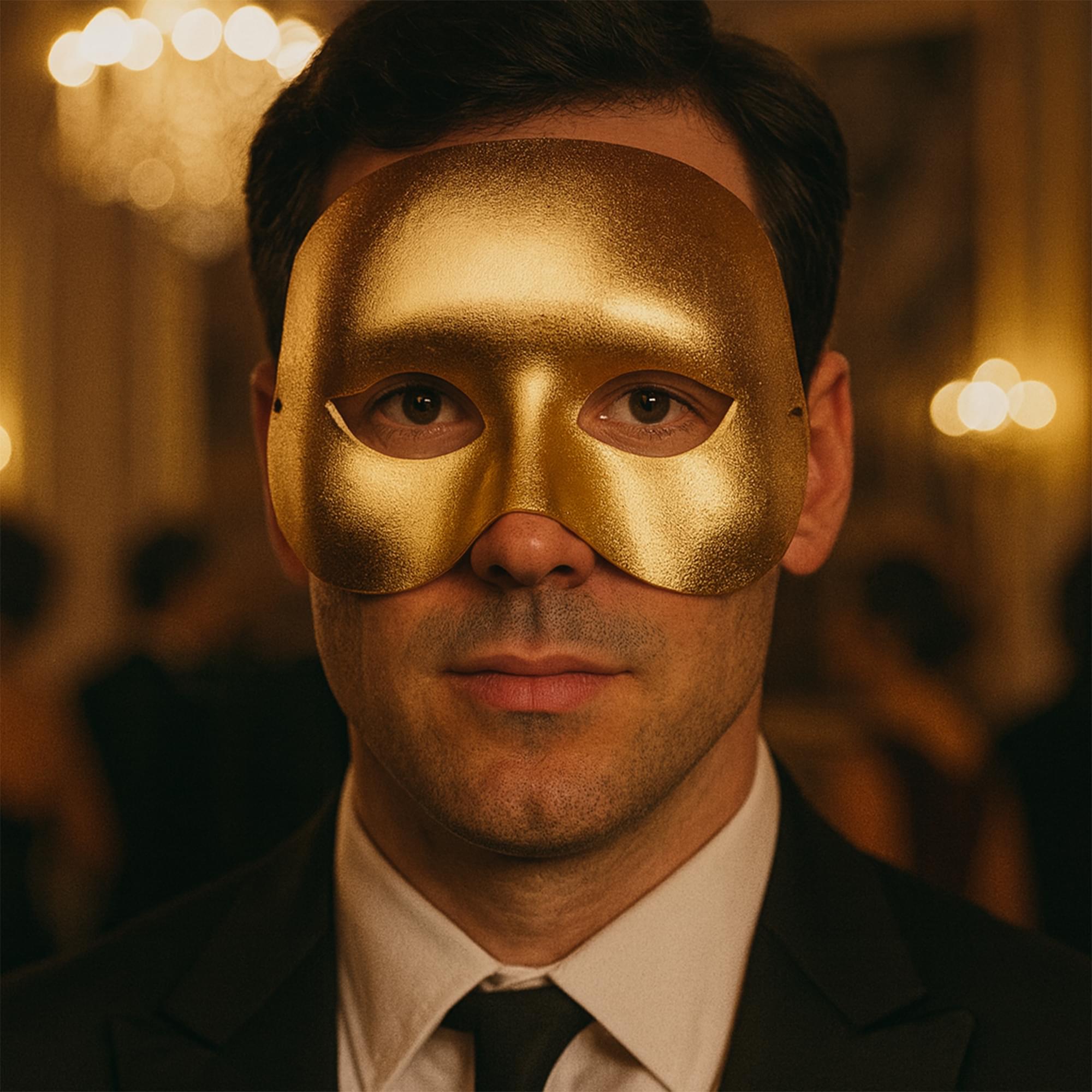 Gold Cocktail Adult Costume Half Mask
