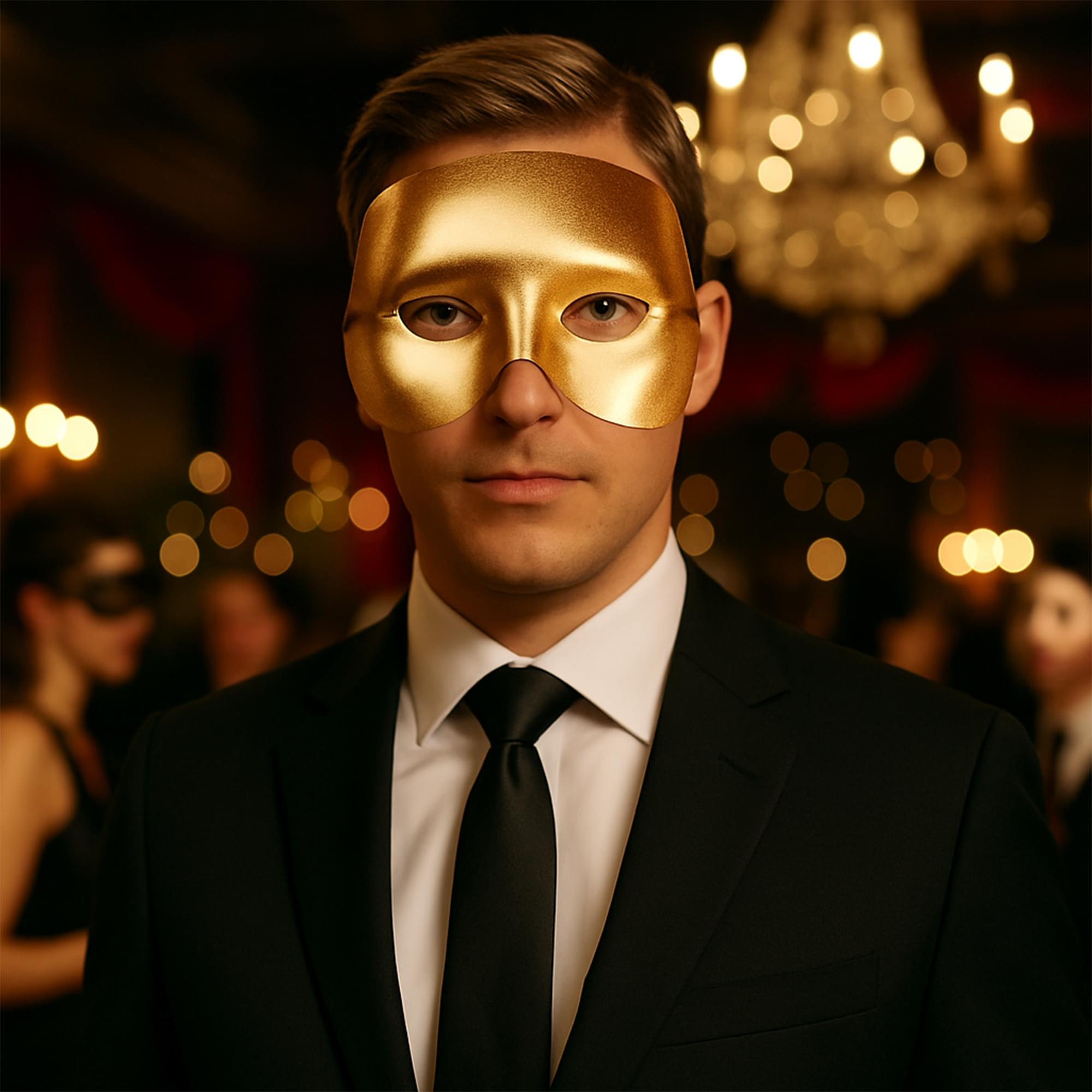 Gold Cocktail Adult Costume Half Mask