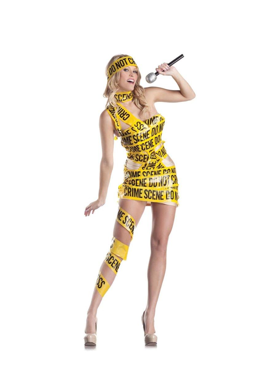 Sexy Crime Scene Pop Star Dress Costume Adult