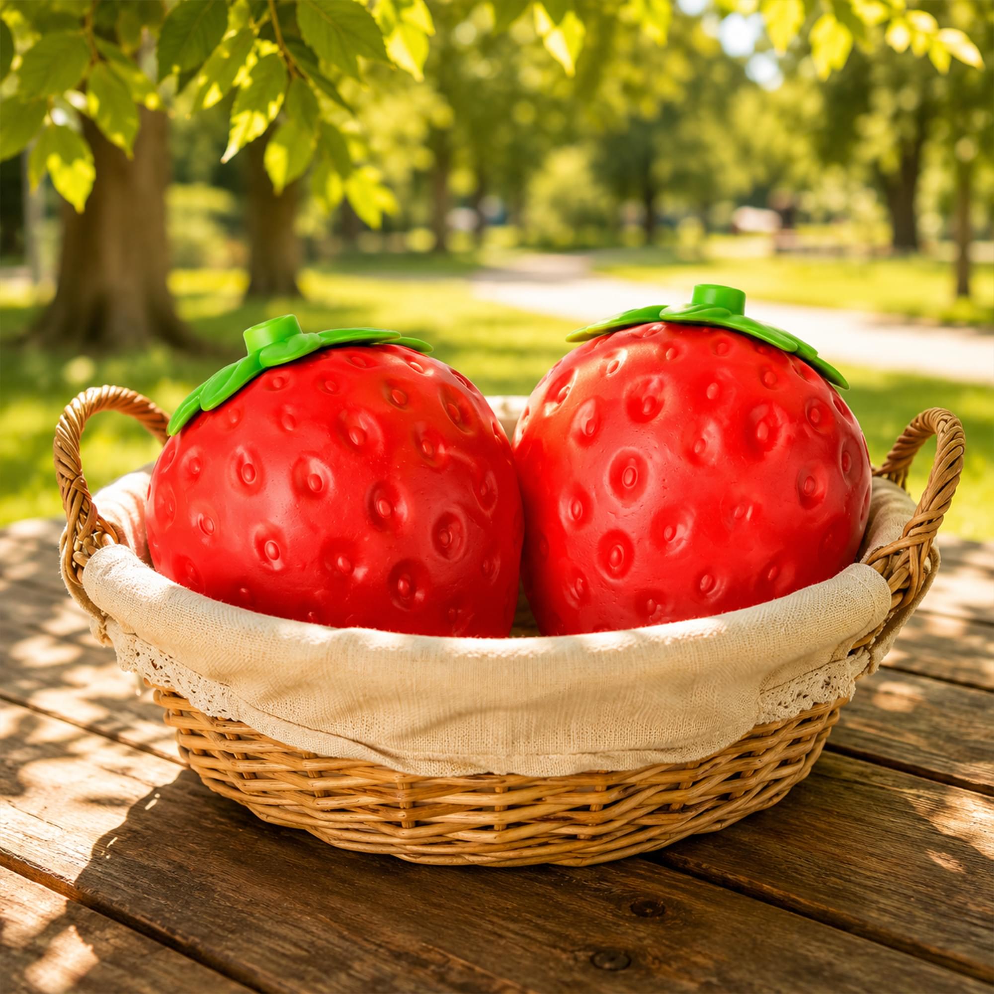 Giant Squishy Strawberry 5.5-Inch Stress Reliever | Set of 2