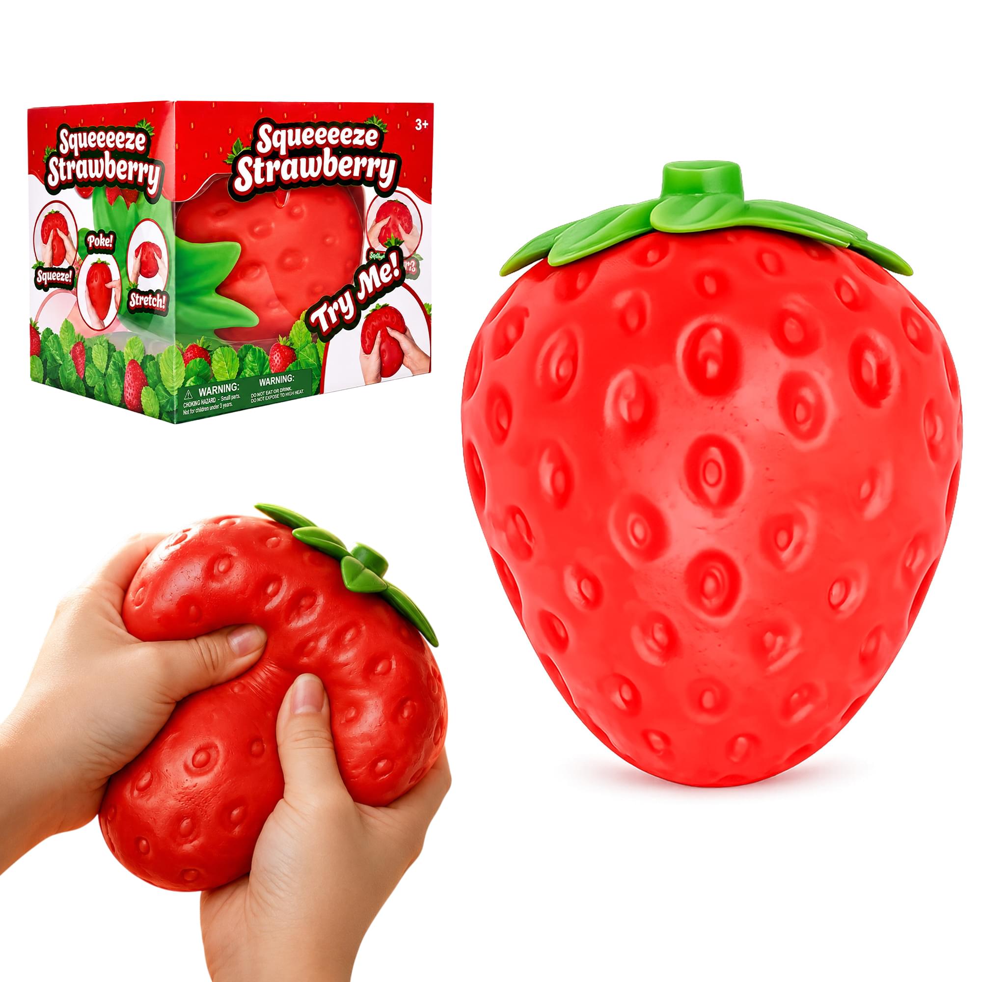 Giant Squishy Strawberry 5.5-Inch Squeeze Toy