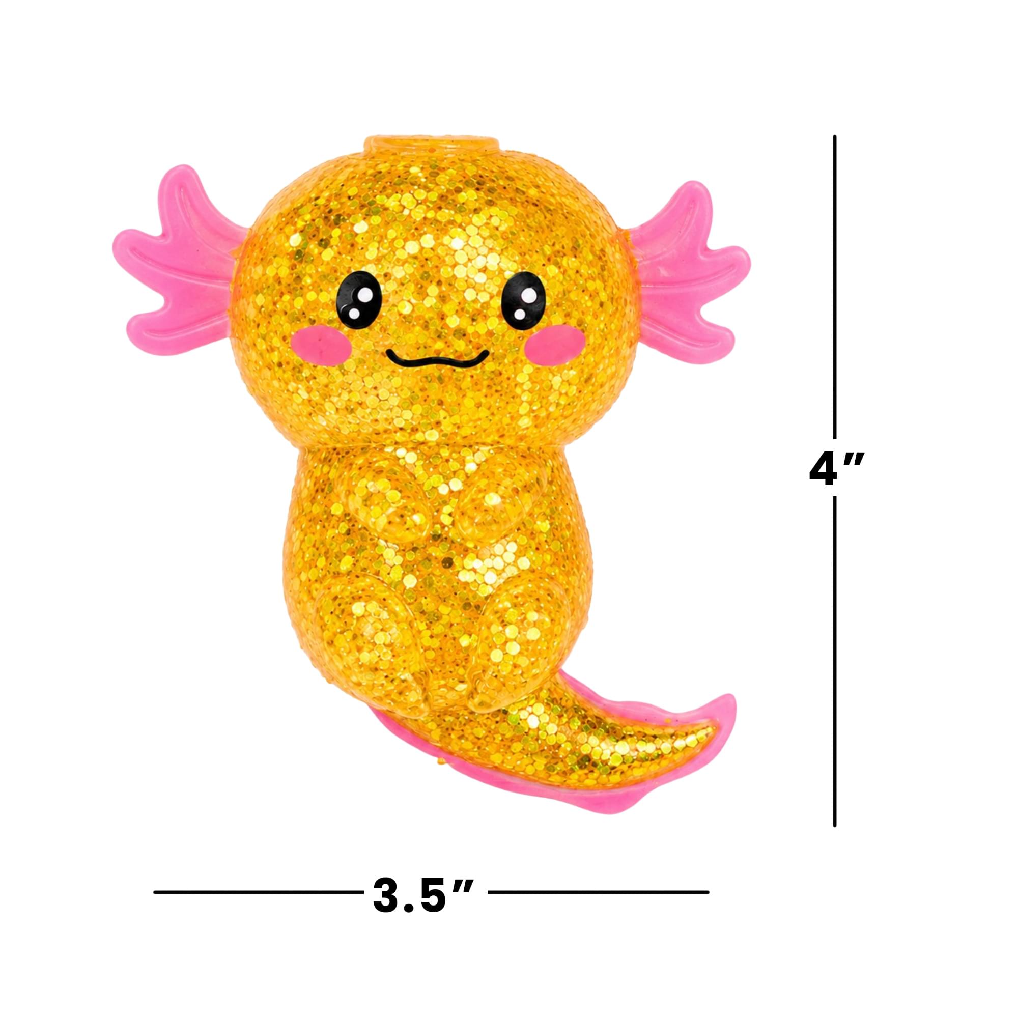 Glitter Axolotl 4-Inch Squishy Stress Relievers | Set Of 4