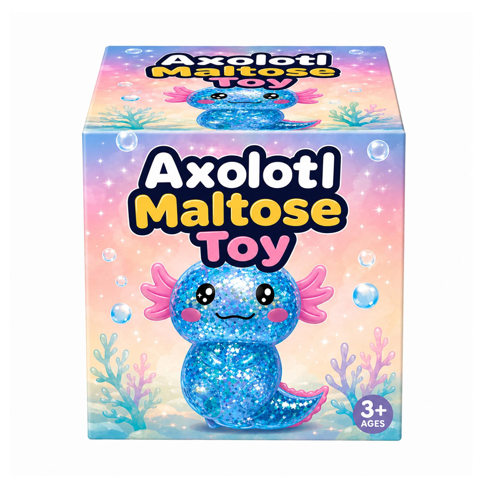 Glitter Axolotl 4-Inch Squishy Stress Relievers | Set Of 4