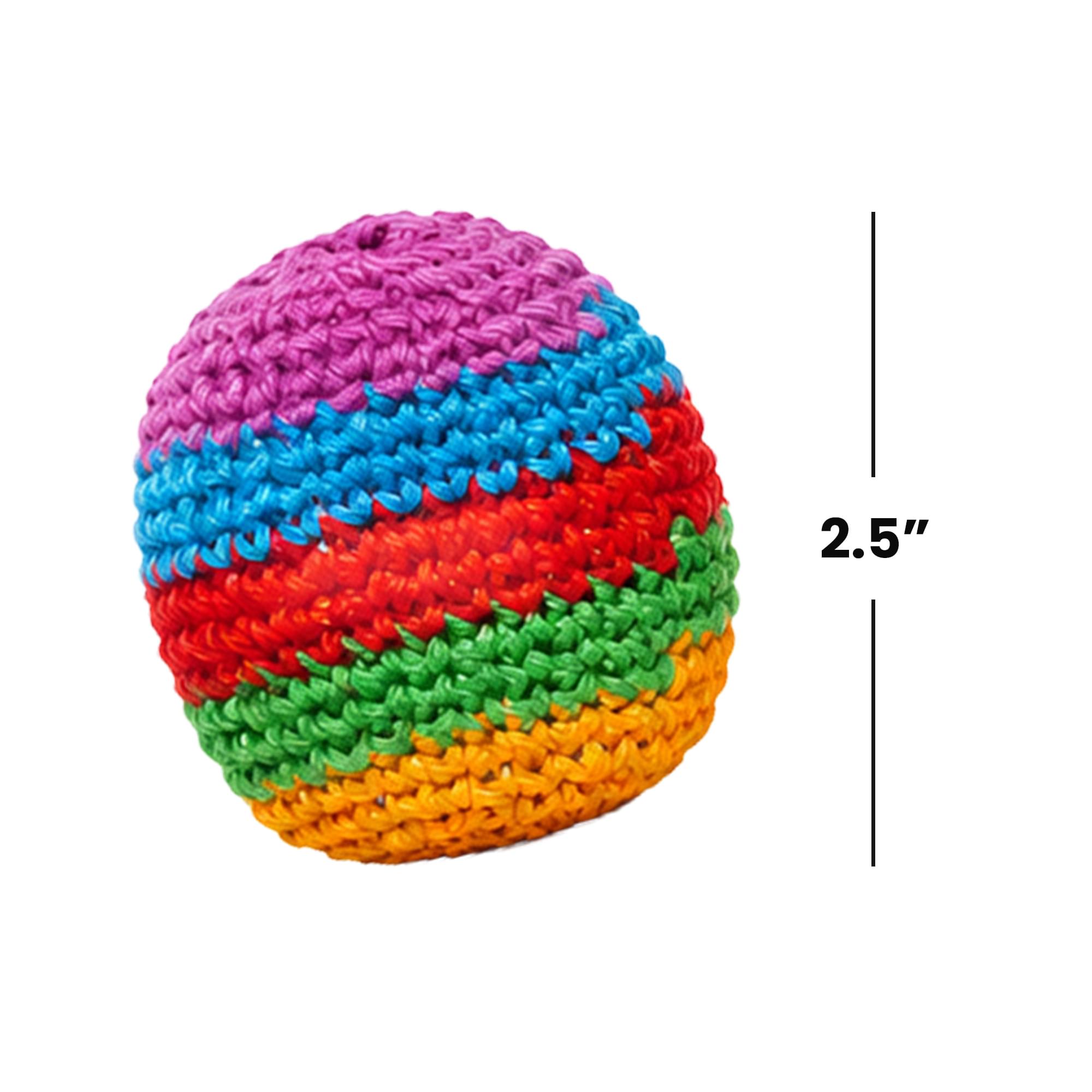 Multicolored Cotton Knit Hacky Sack Kickball | Set of 3