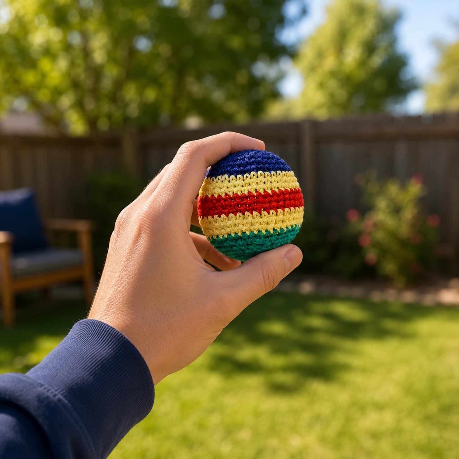 Multicolored Cotton Knit Hacky Sack Kickball | Set of 3