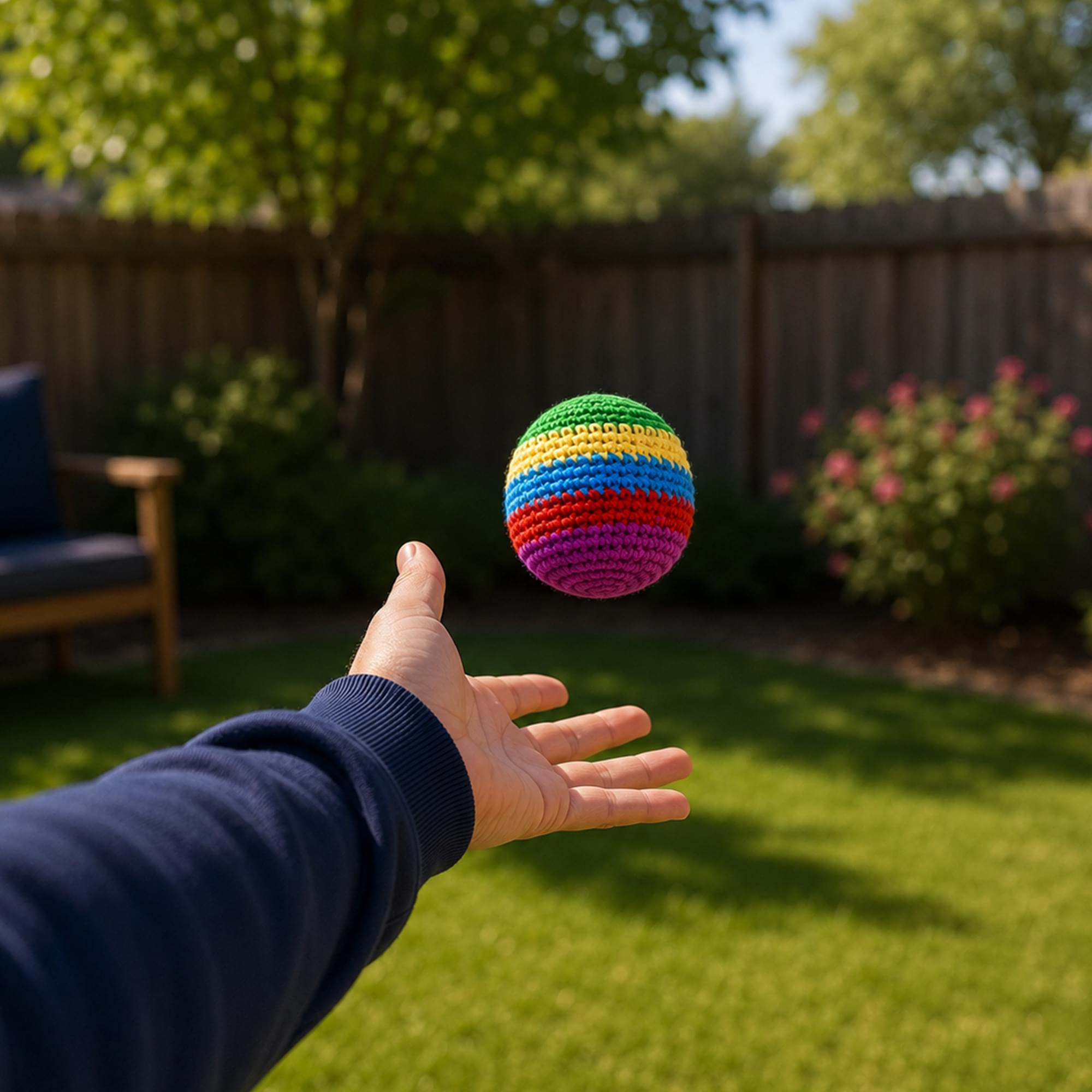 Multicolored Cotton Knit Hacky Sack Kickball | Set of 3
