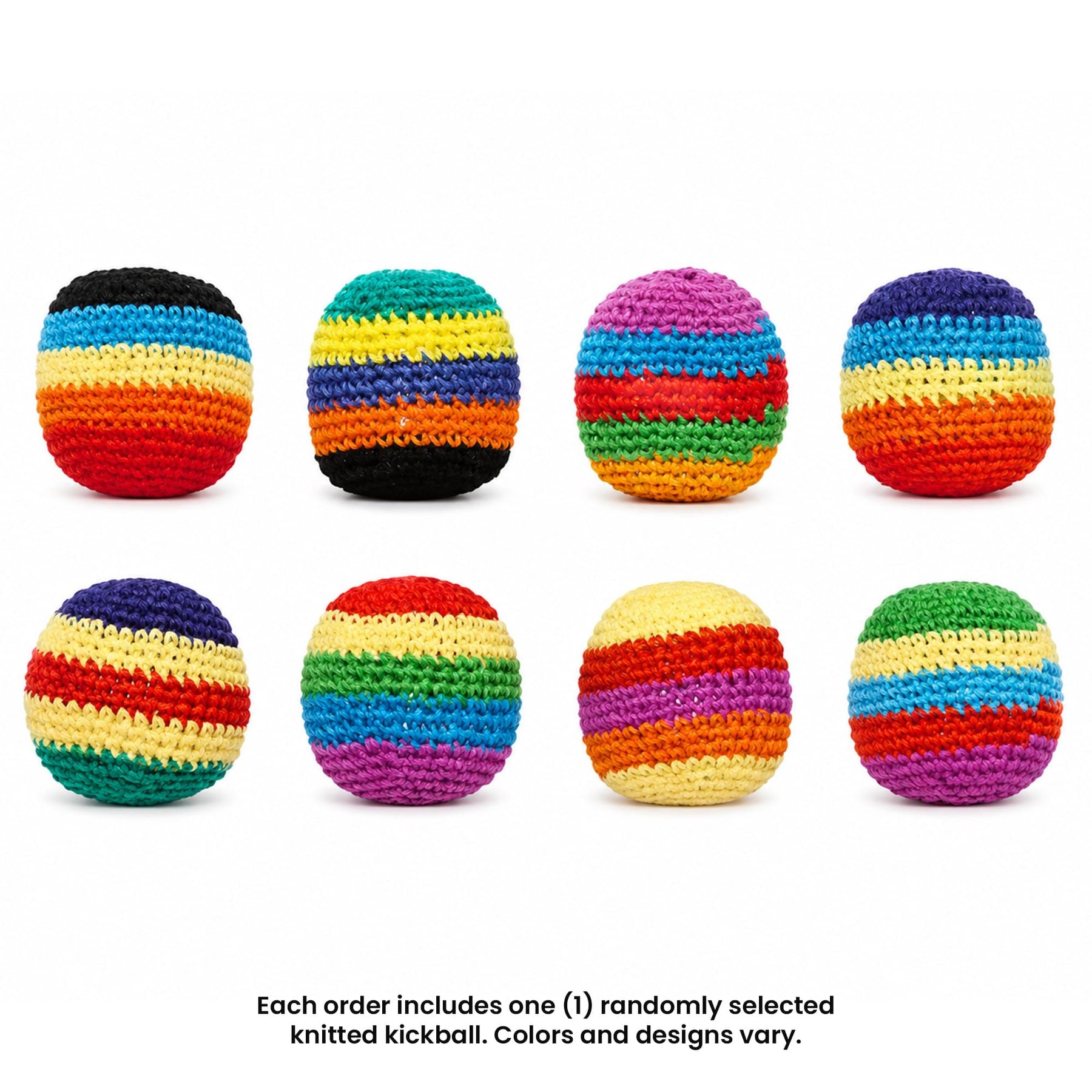 Multicolored Cotton Knit Hacky Sack Kickball | 1 Random