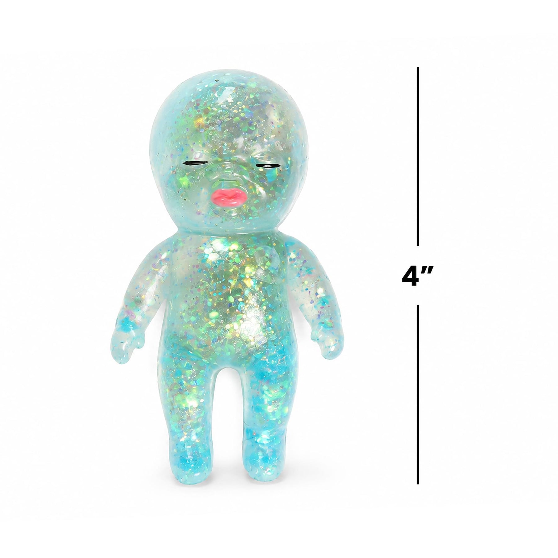 Squishy Glitter Baby 4-Inch Stress Reliever | Blue