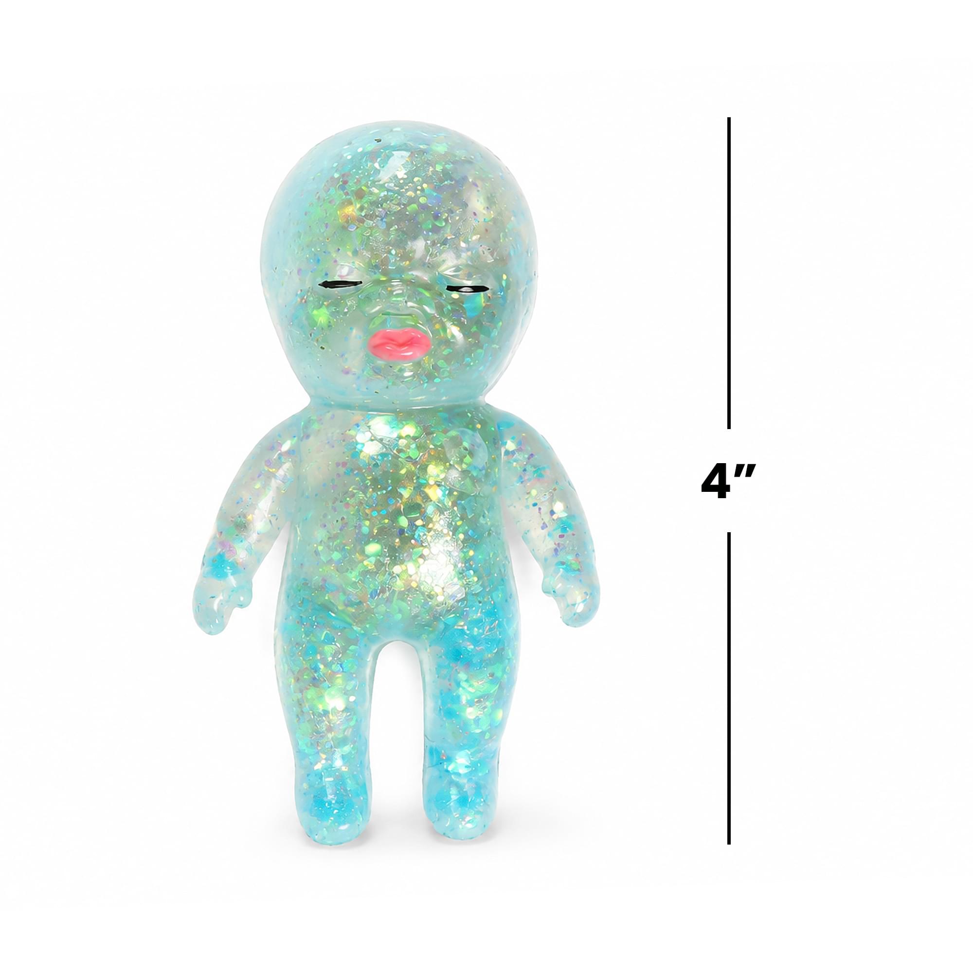 Squishy Glitter Baby 4-Inch Stress Reliever | Blue