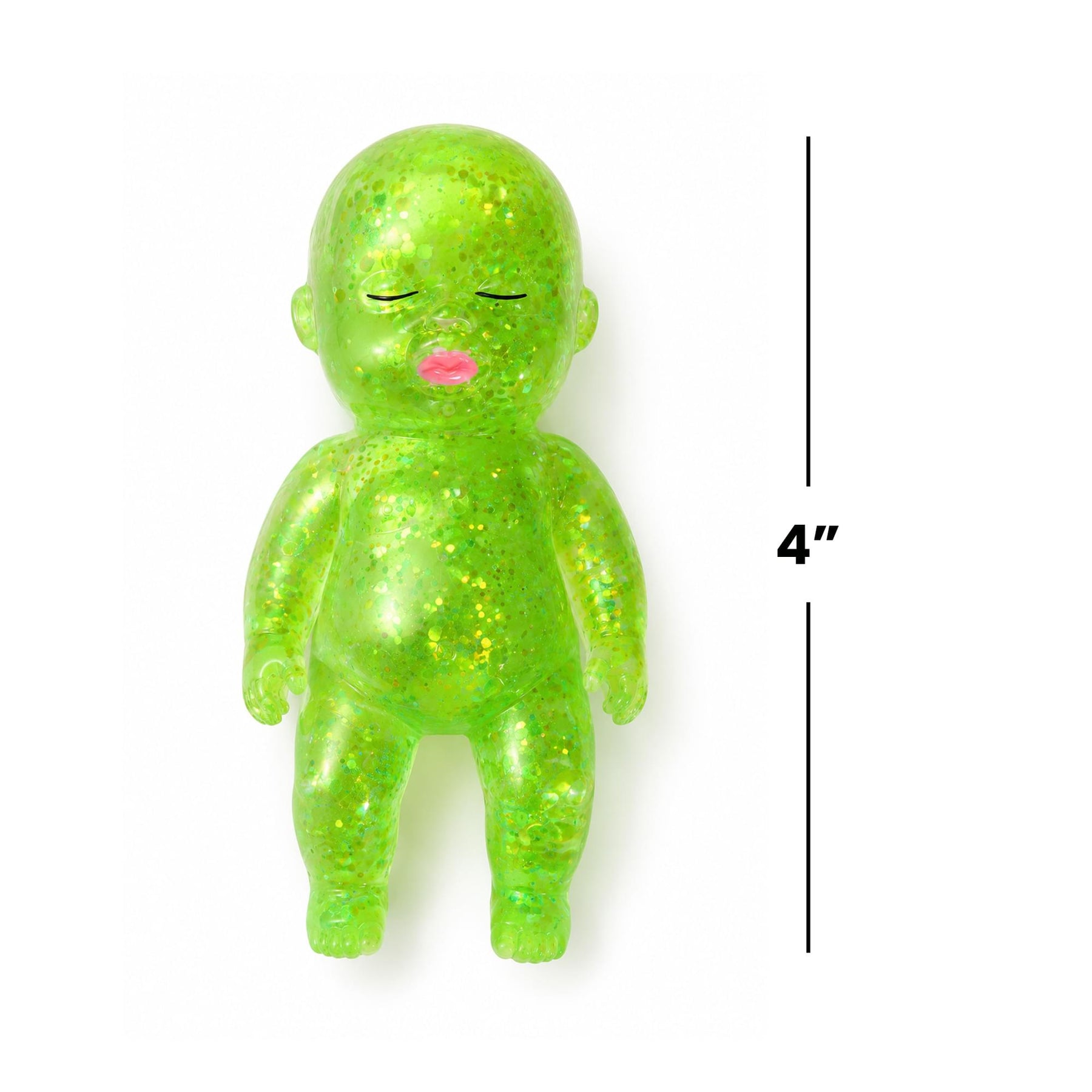 Squishy Glitter Baby 4-Inch Stress Reliever | Green