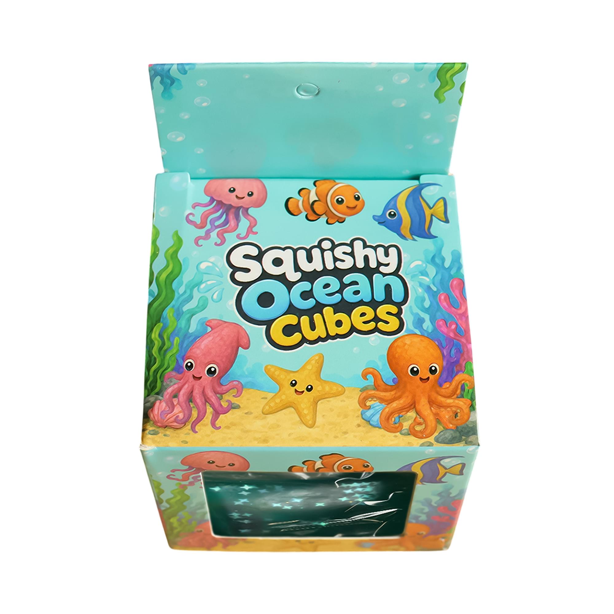 Squishy Ocean Cubes 2-Inch Stress Reliever | Random Set of 4