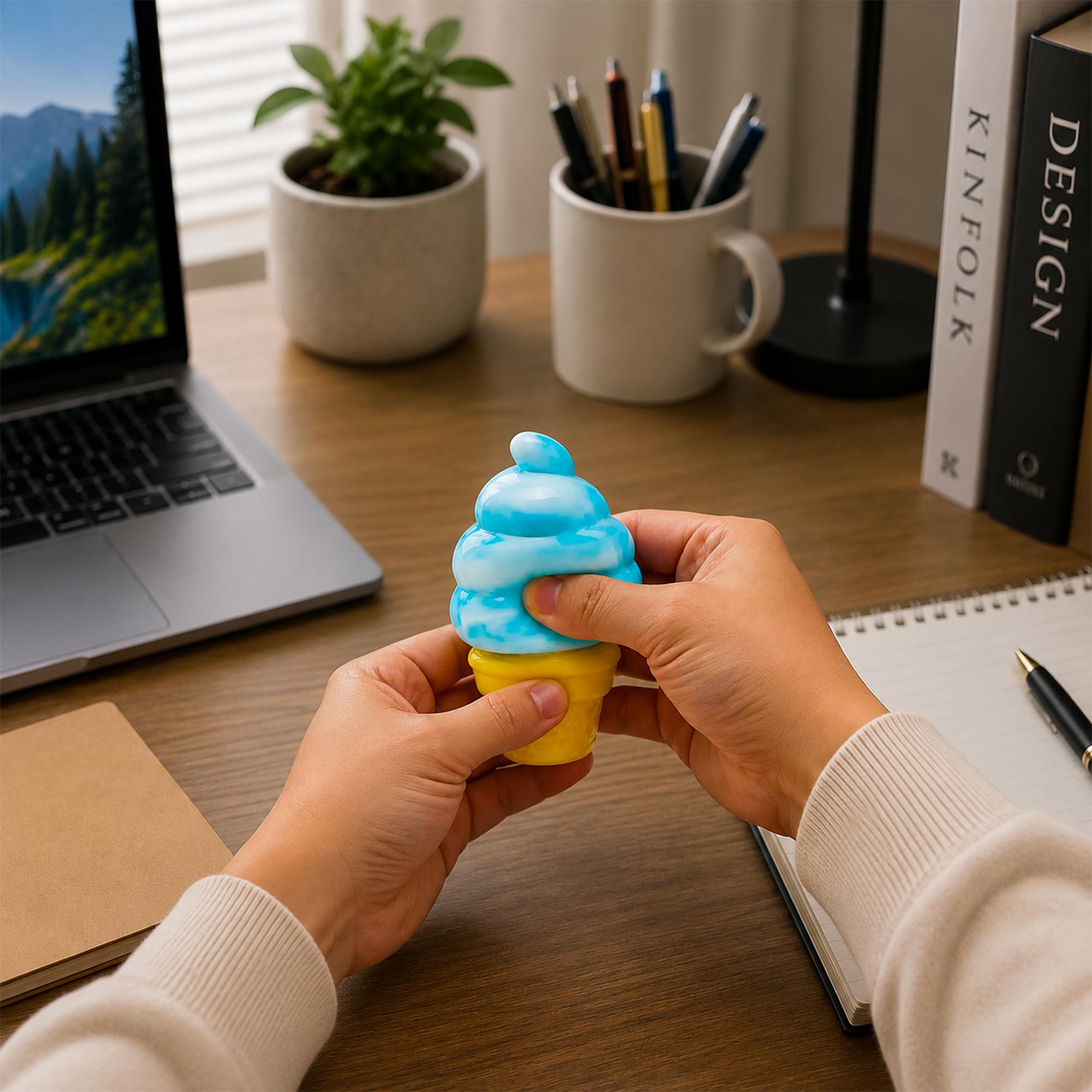 Swirl Ice Cream Cone 3-Inch Squishy Stress Relievers | Set Of 3