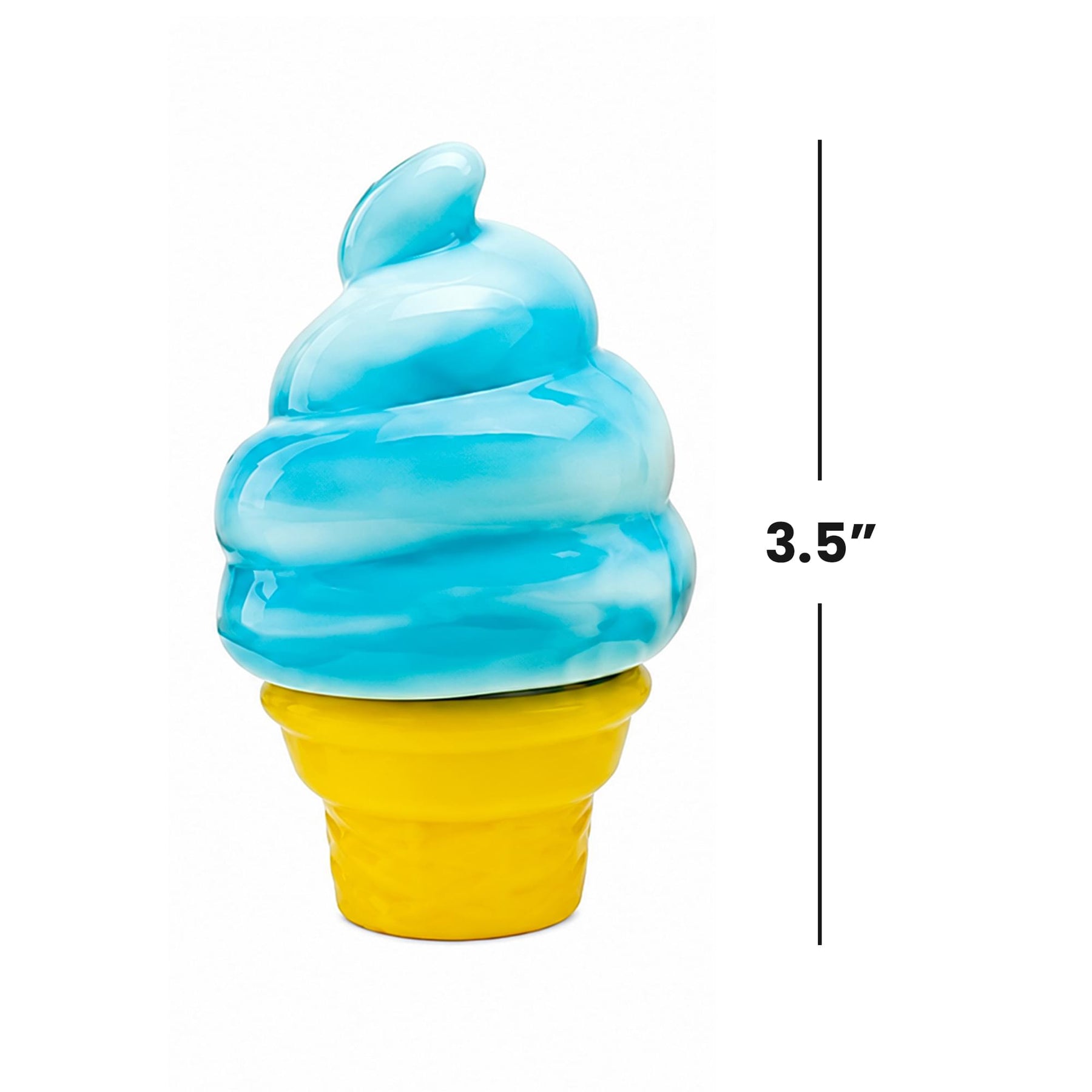 Swirl Ice Cream Cone 3.5-Inch Squishy Stress Reliever | Blue