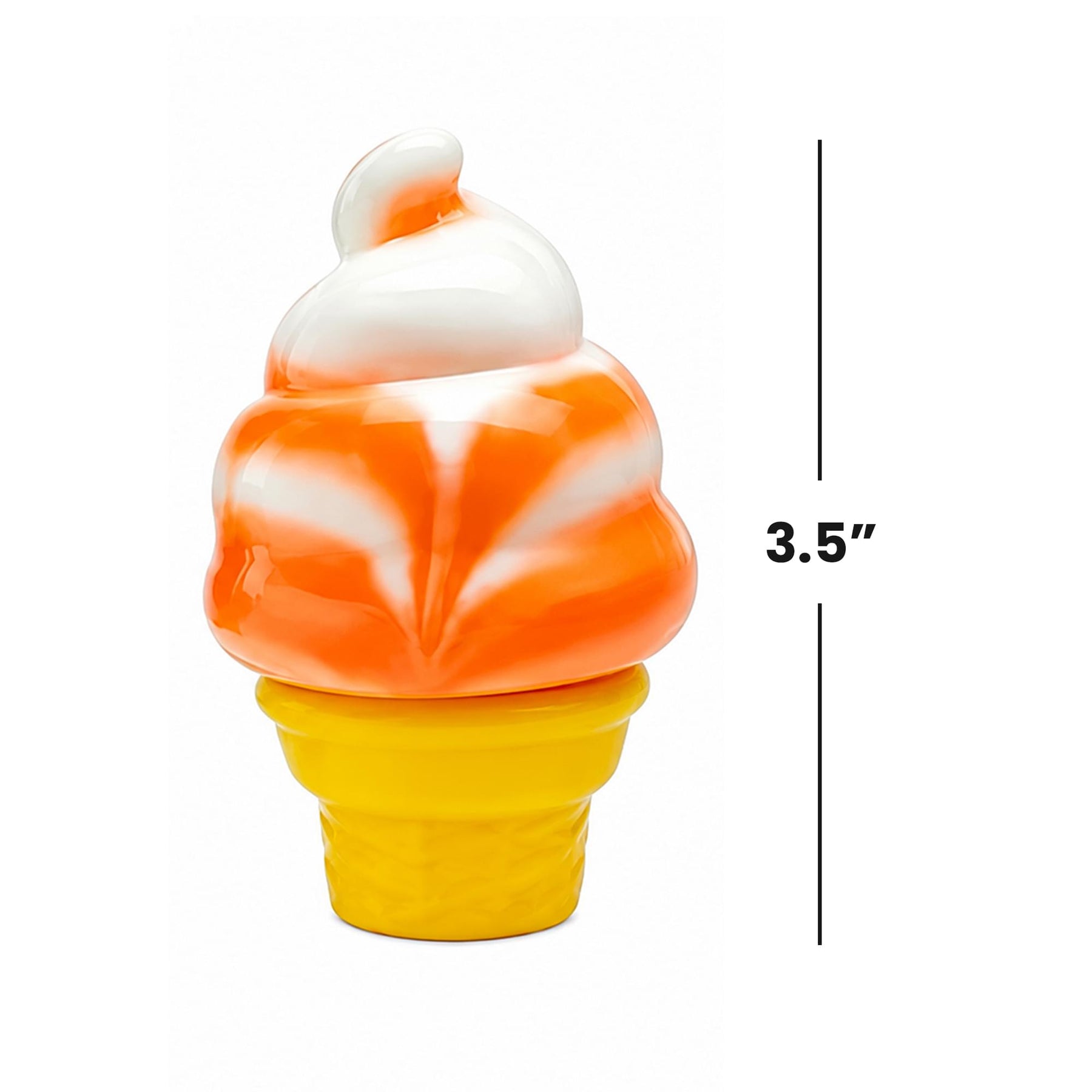Swirl Ice Cream Cone 3-Inch Squishy Stress Reliever | Orange
