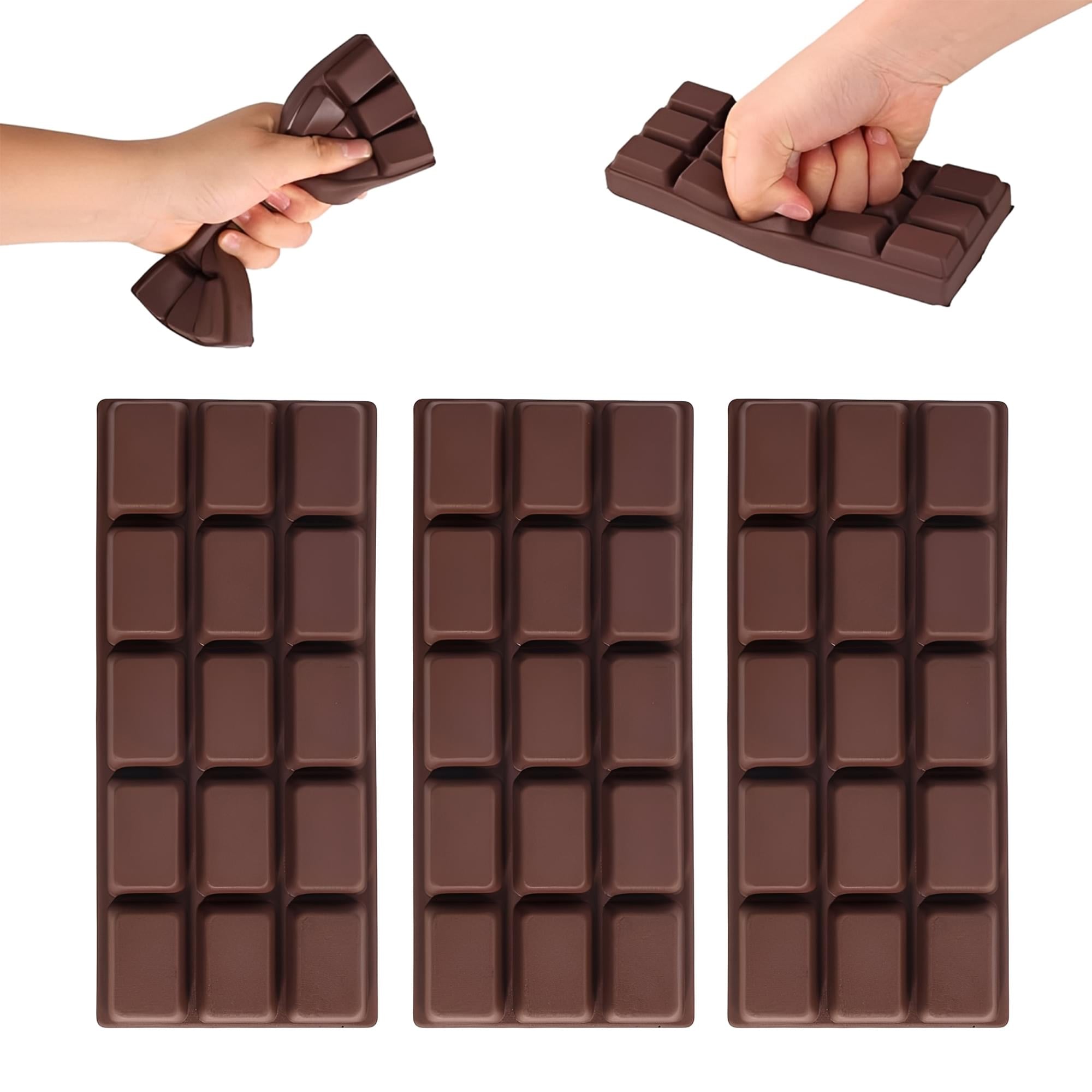 Chocolate Bar 6-Inch Squishy Stress Relievers | Set Of 3