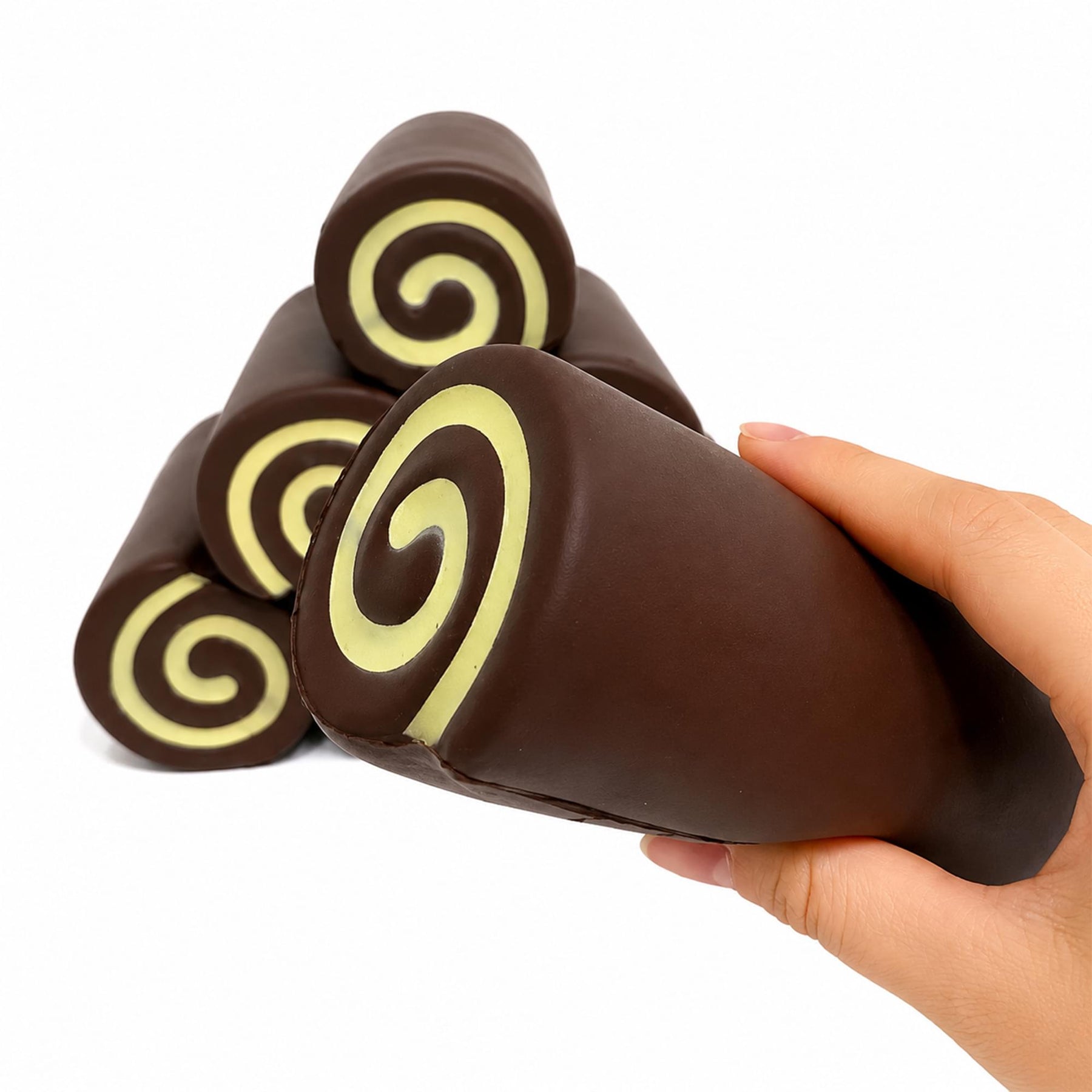 Chocolate Roll 5-Inch Squishy Stress Relievers | Set Of 3