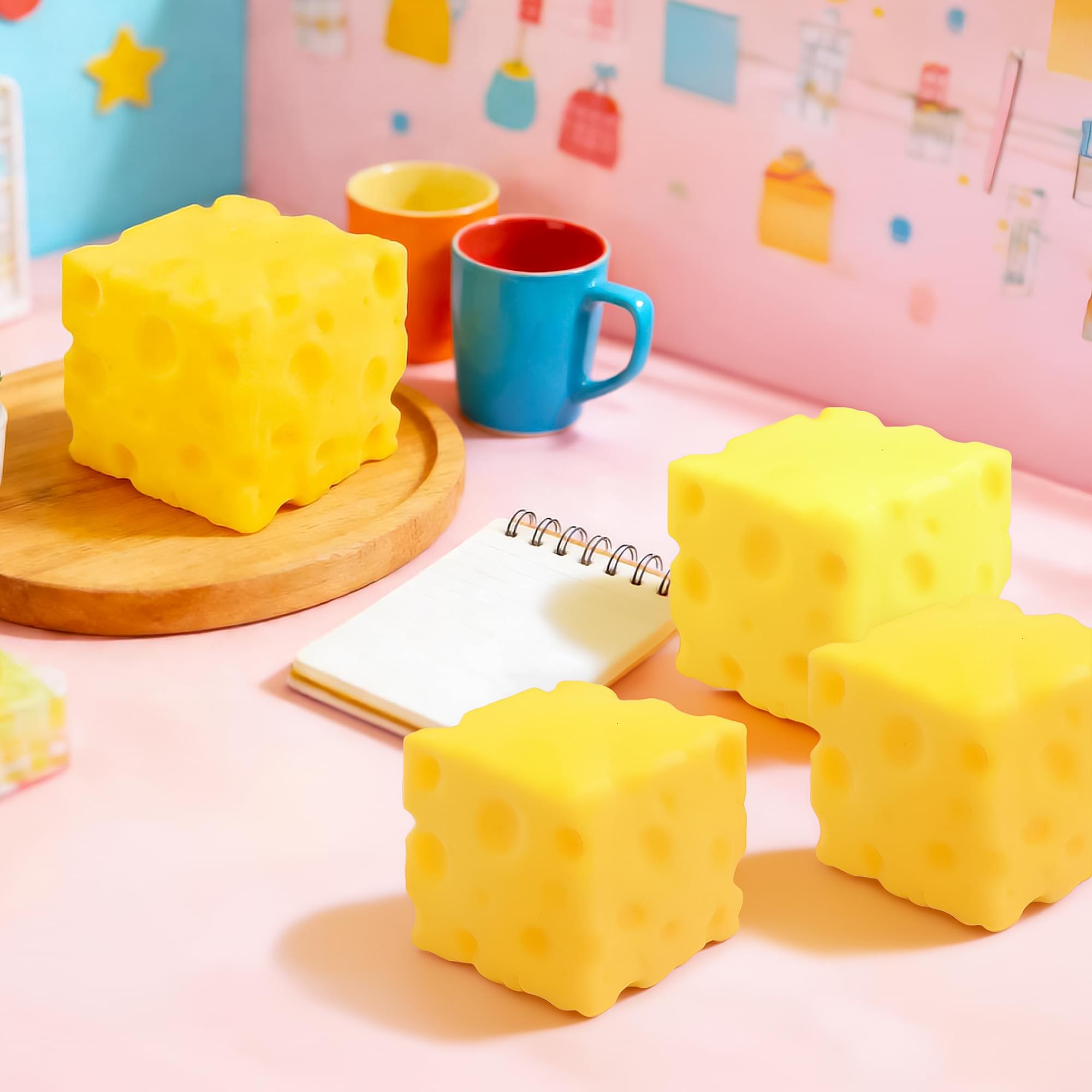 Cheese Squishy 2-Inch Stress Reliever | Set Of 4