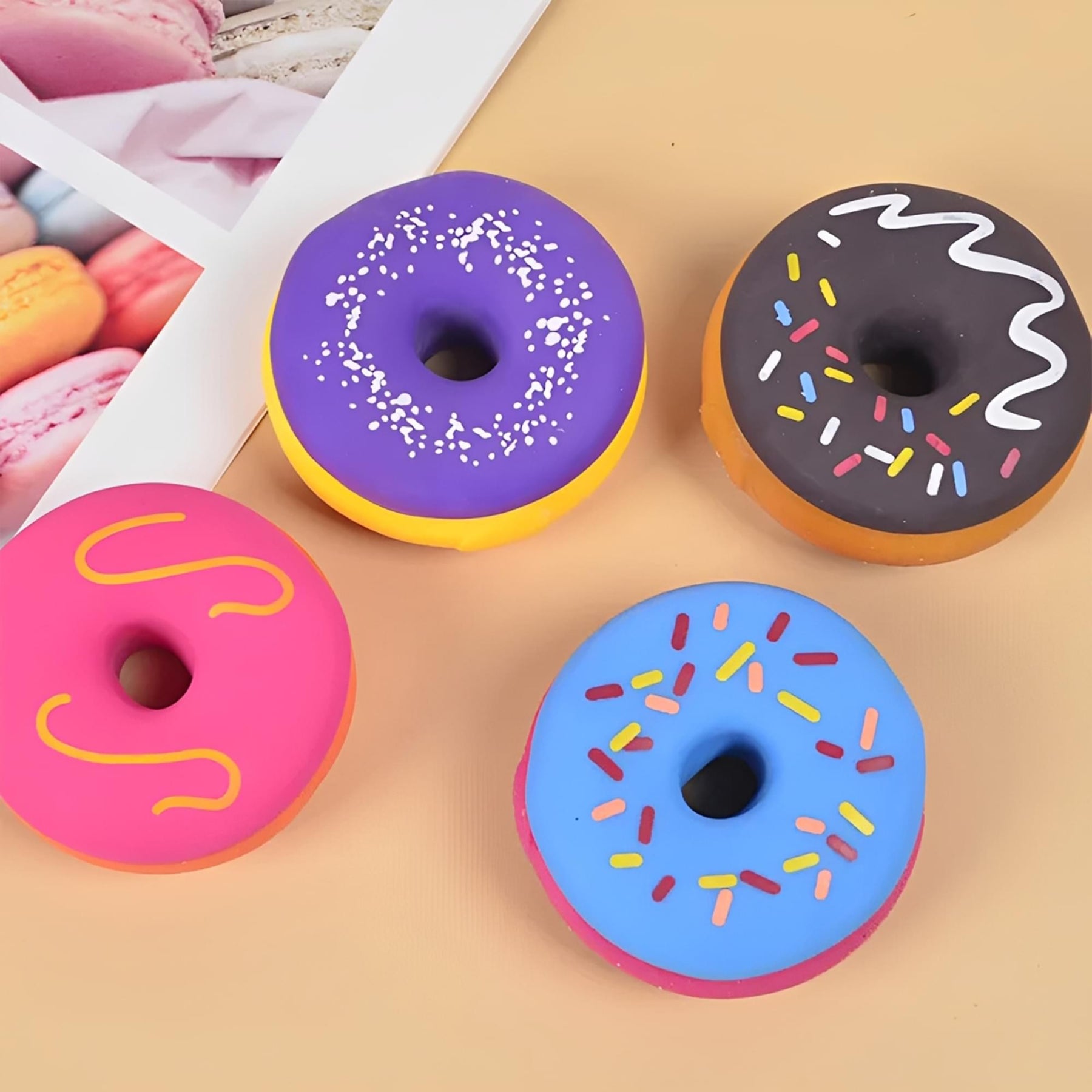 Frosted Donut 3-Inch Squishy Stress Relievers | Set Of 4