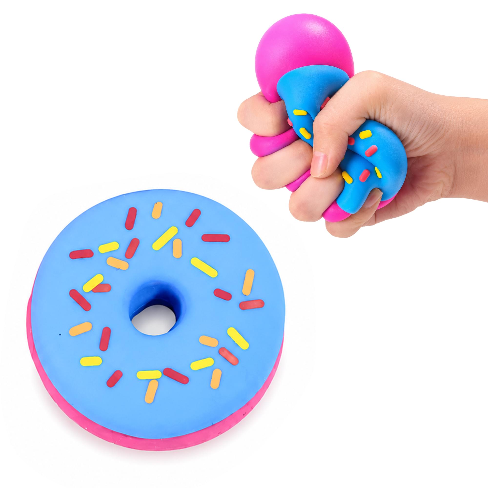 Frosted Donut 3-Inch Squishy Stress Reliever | Blue Frosting