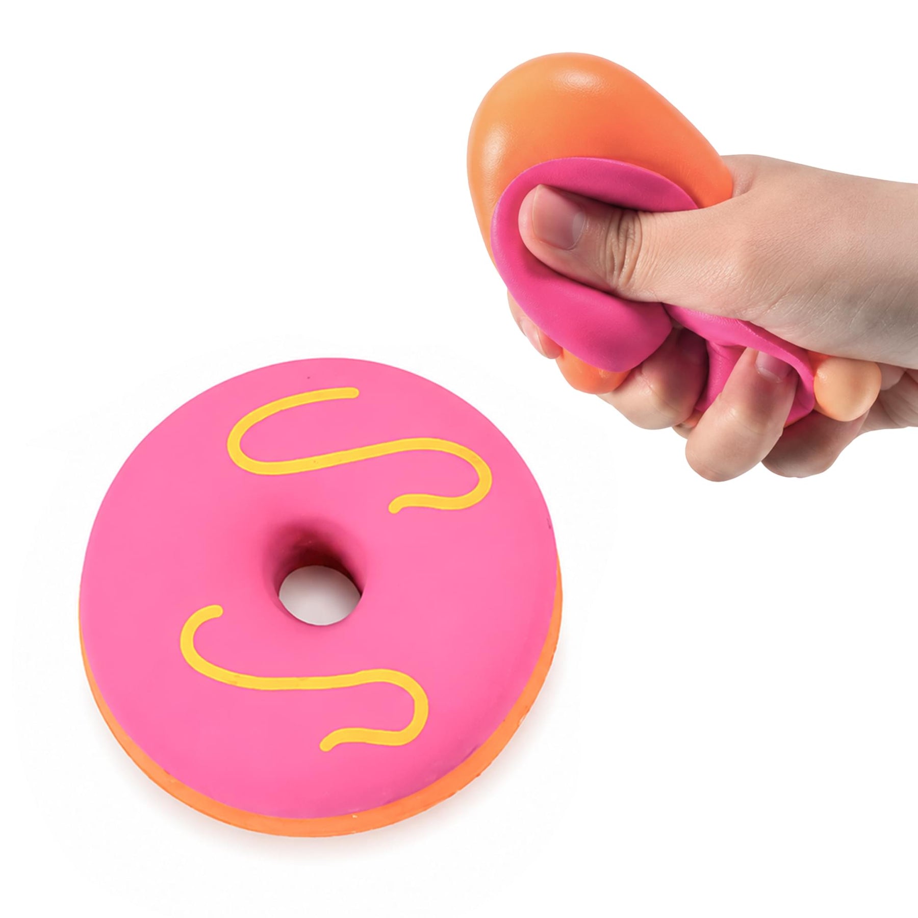 Frosted Donut 3-Inch Squishy Stress Reliever | Pink Frosting