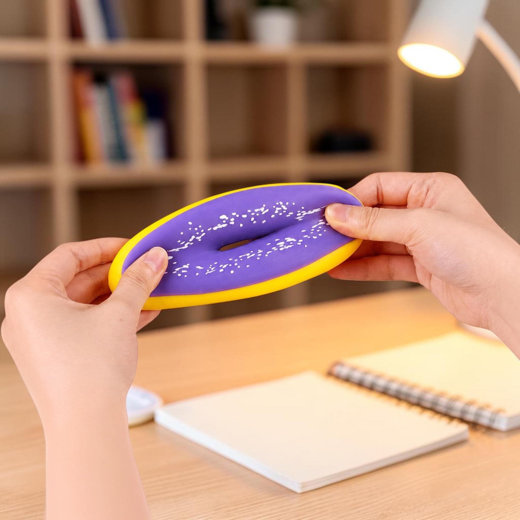 Frosted Donut 3-Inch Squishy Stress Reliever | Purple Frosting