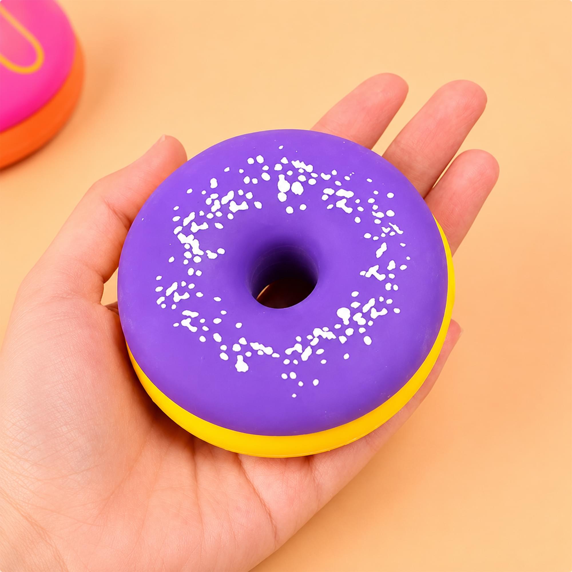 Frosted Donut 3-Inch Squishy Stress Reliever | Purple Frosting