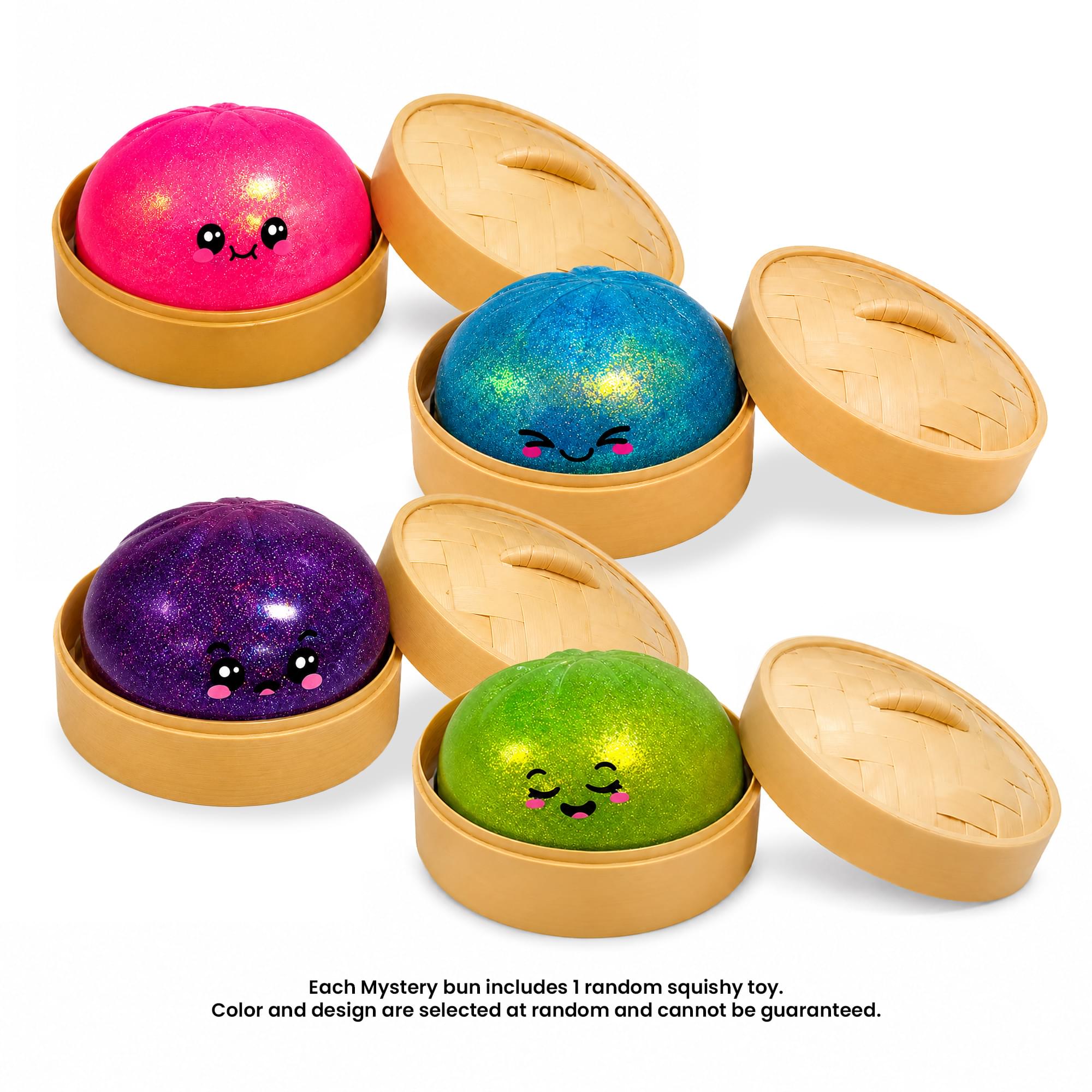 Glitter Puka Buns 3.5-Inch Mystery Pack Squishy | Random Set Of 4